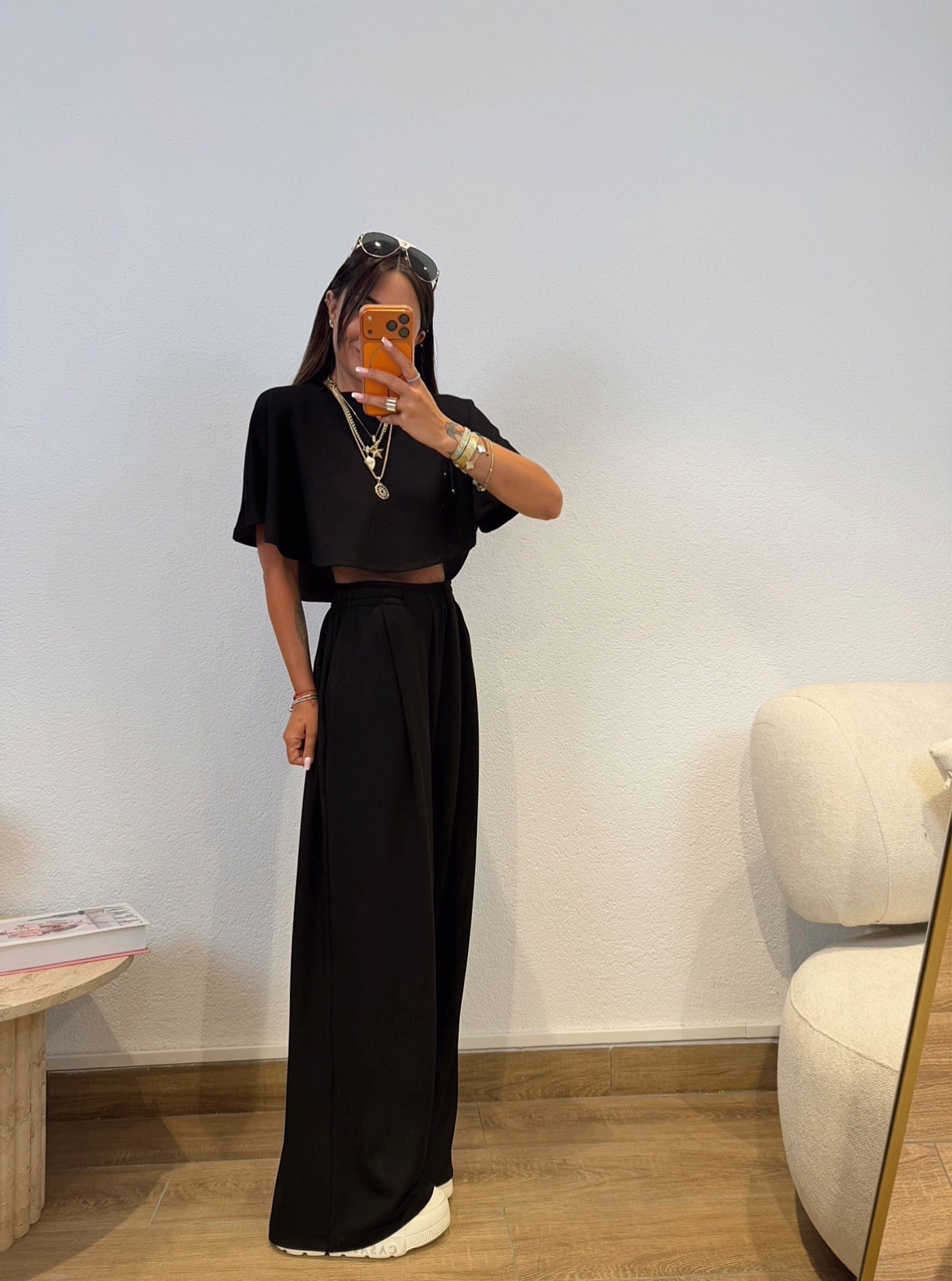 Crop&Eşofman Siyah Modal Takım