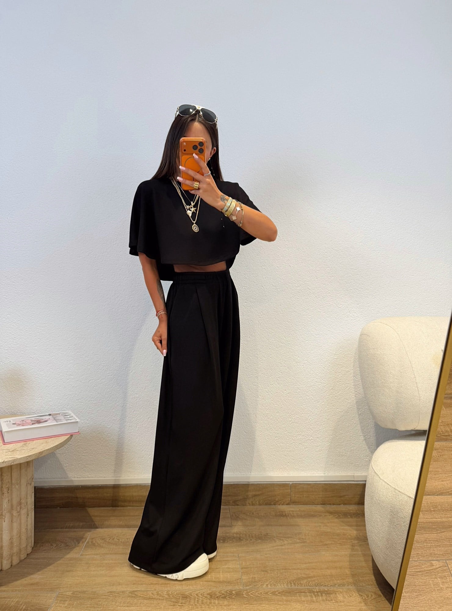 Crop&Eşofman Siyah Modal Takım