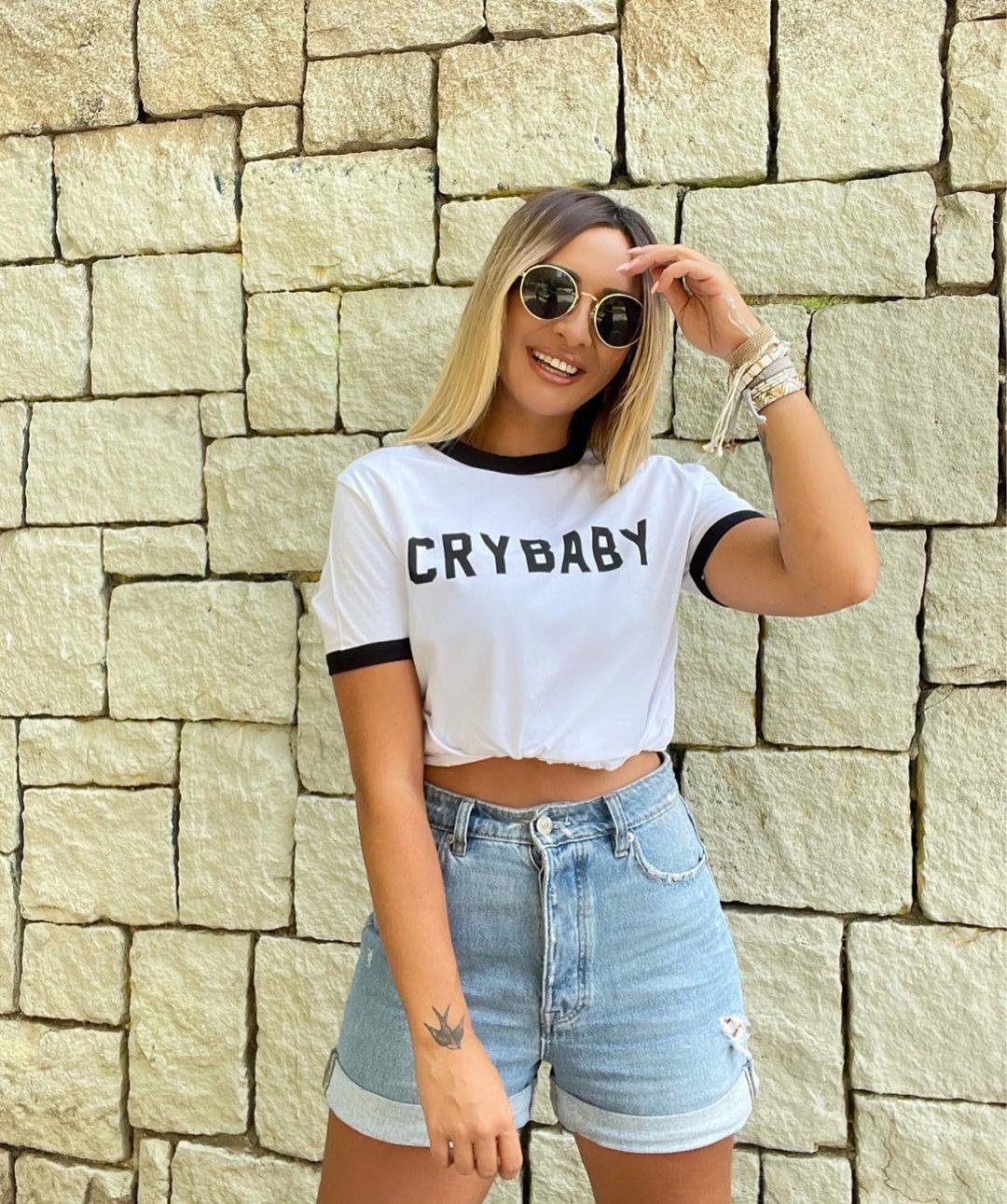 Cry Baby Siyah Şeritli Badi