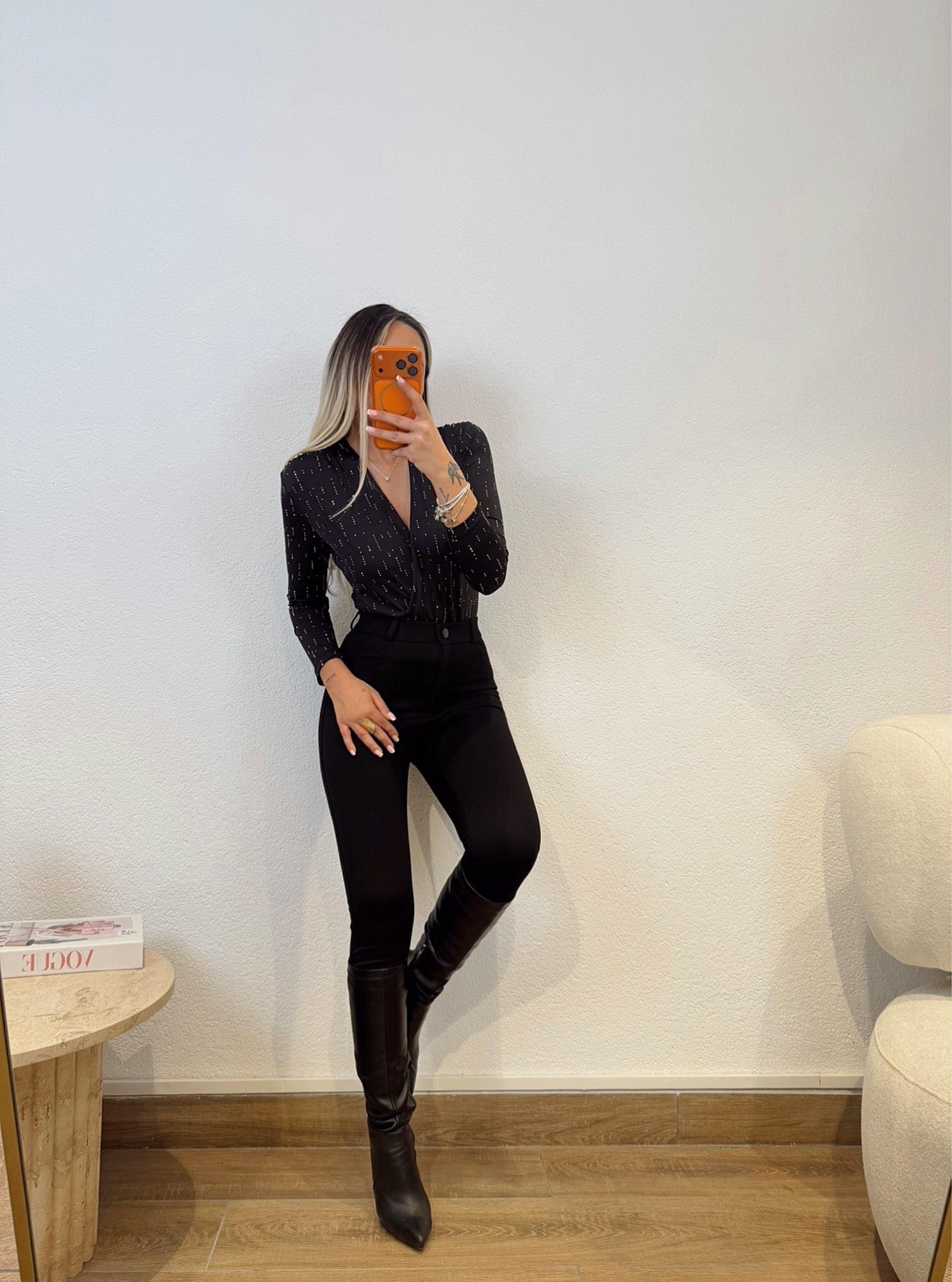 Damla Taşlı Bodysuit 