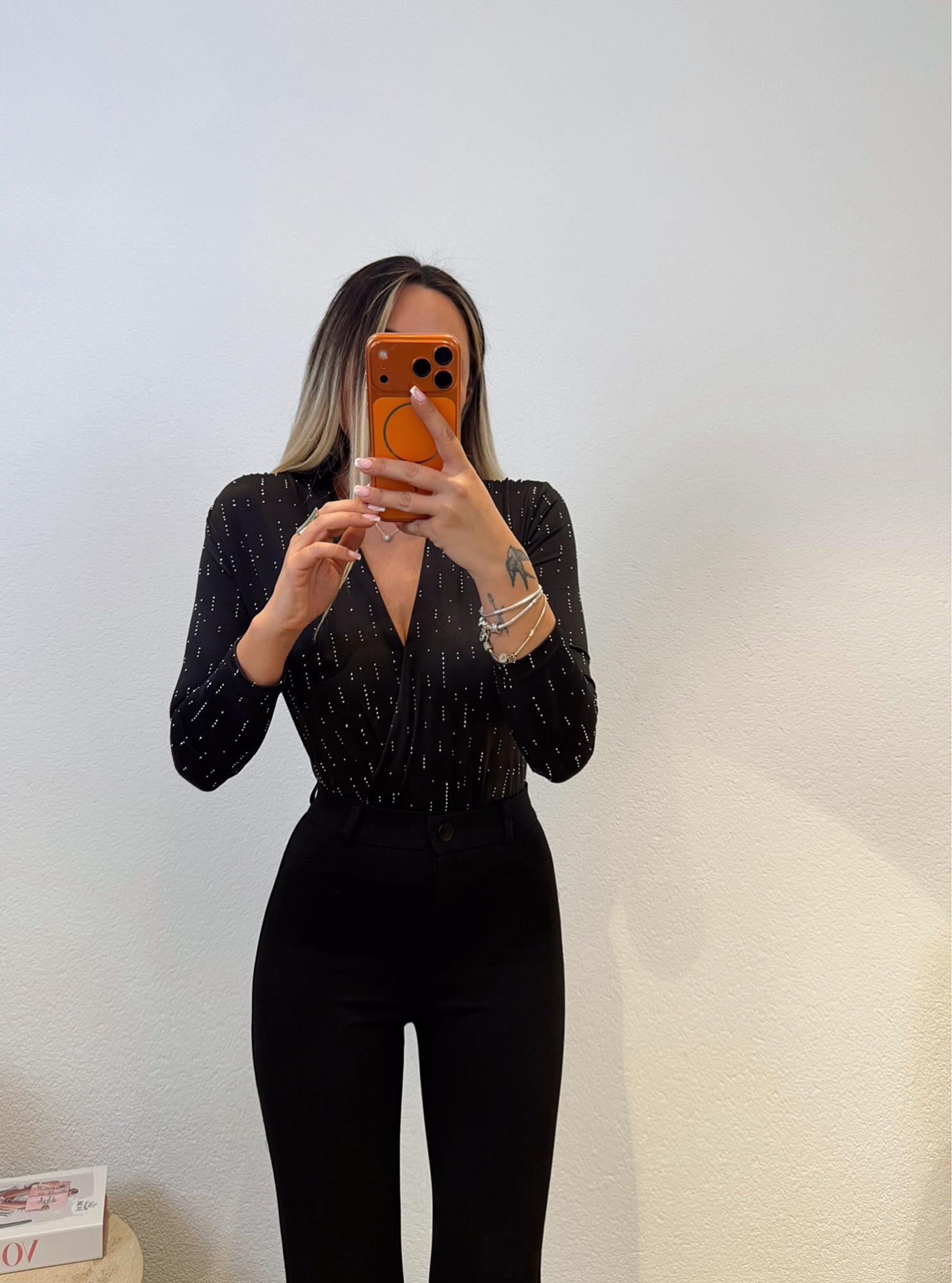 Damla Taşlı Bodysuit 