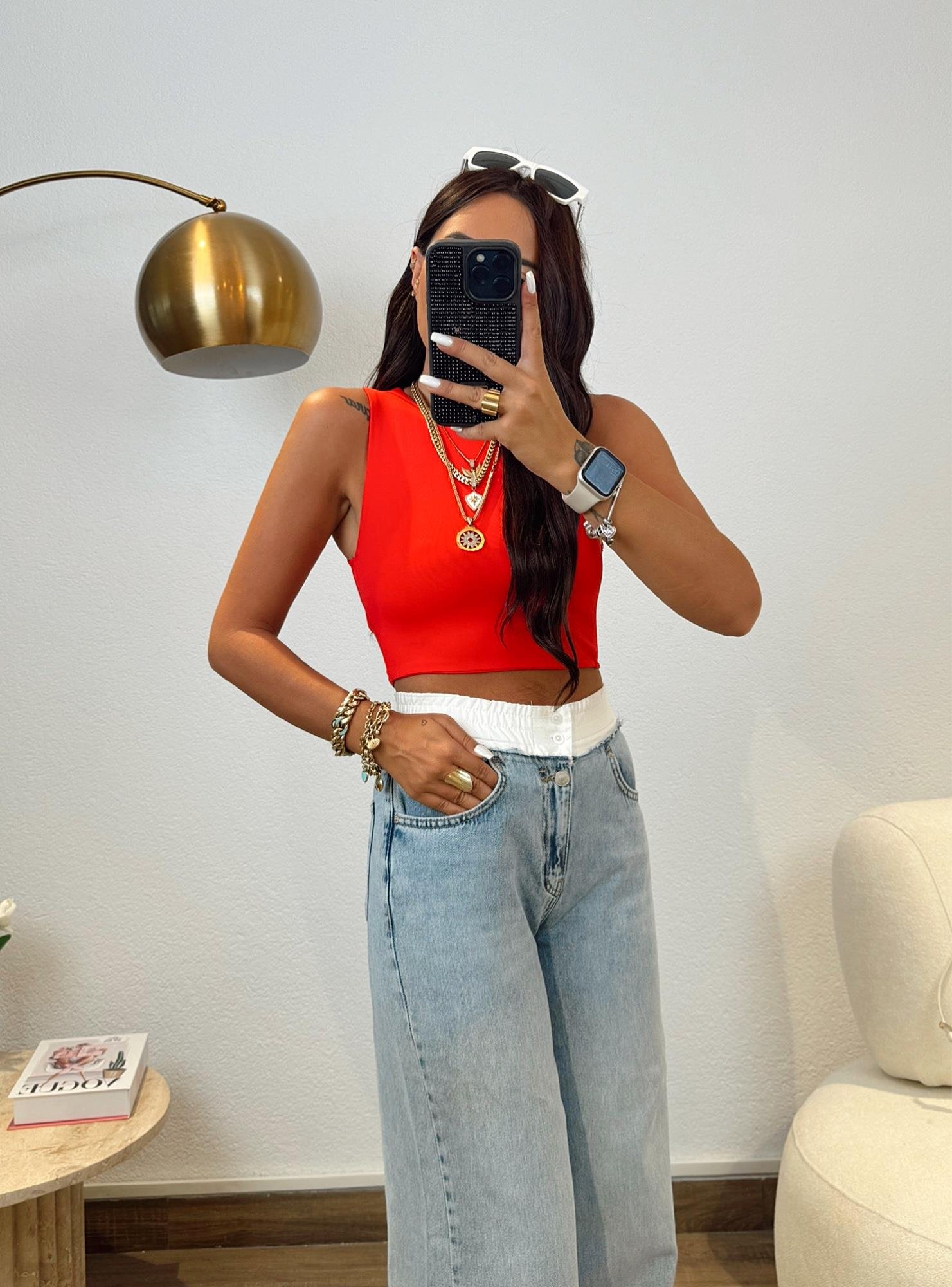 Dilvin Kırmızı Sandy Crop Badi