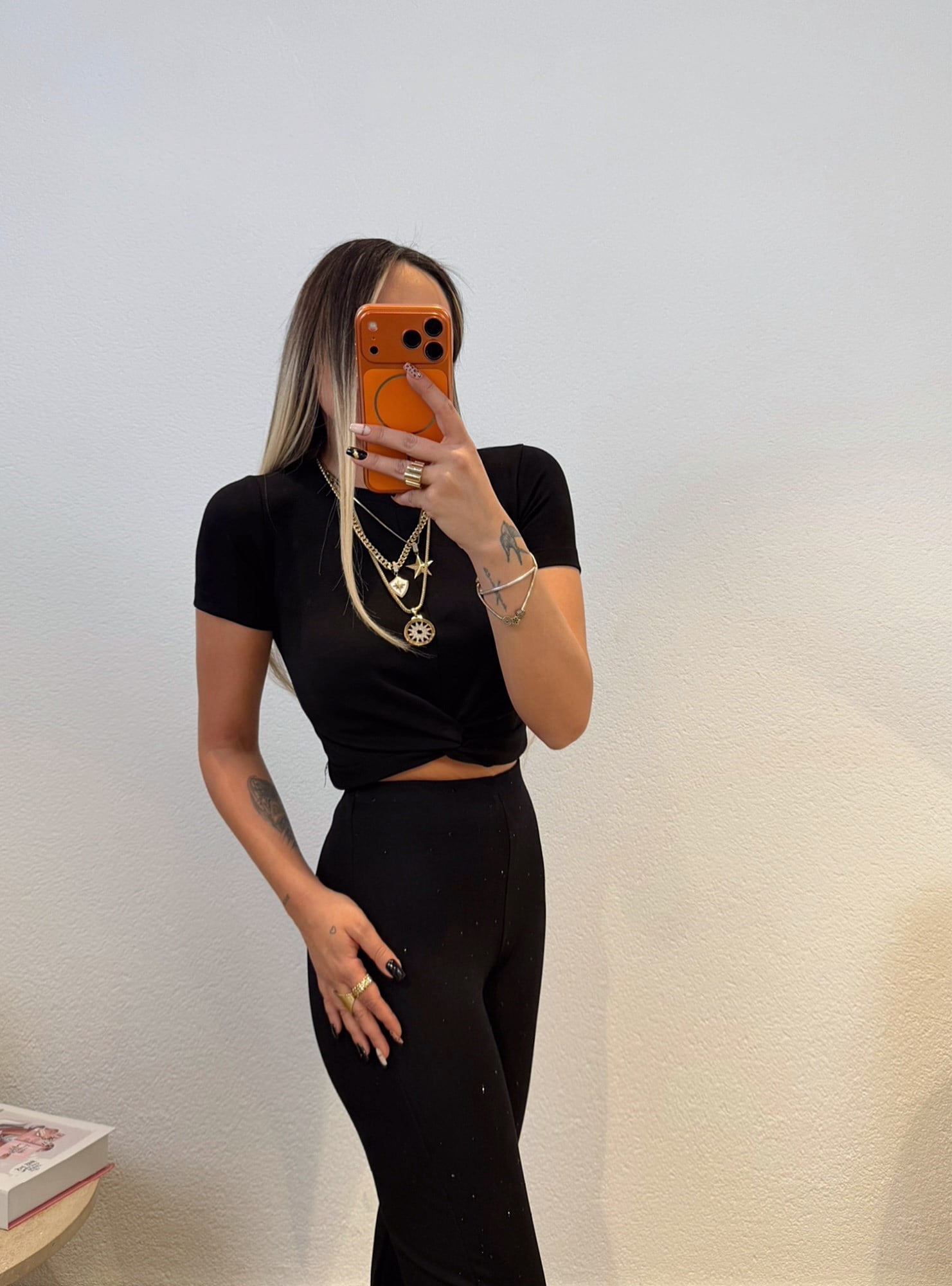 Düğümlü Siyah Modal Crop