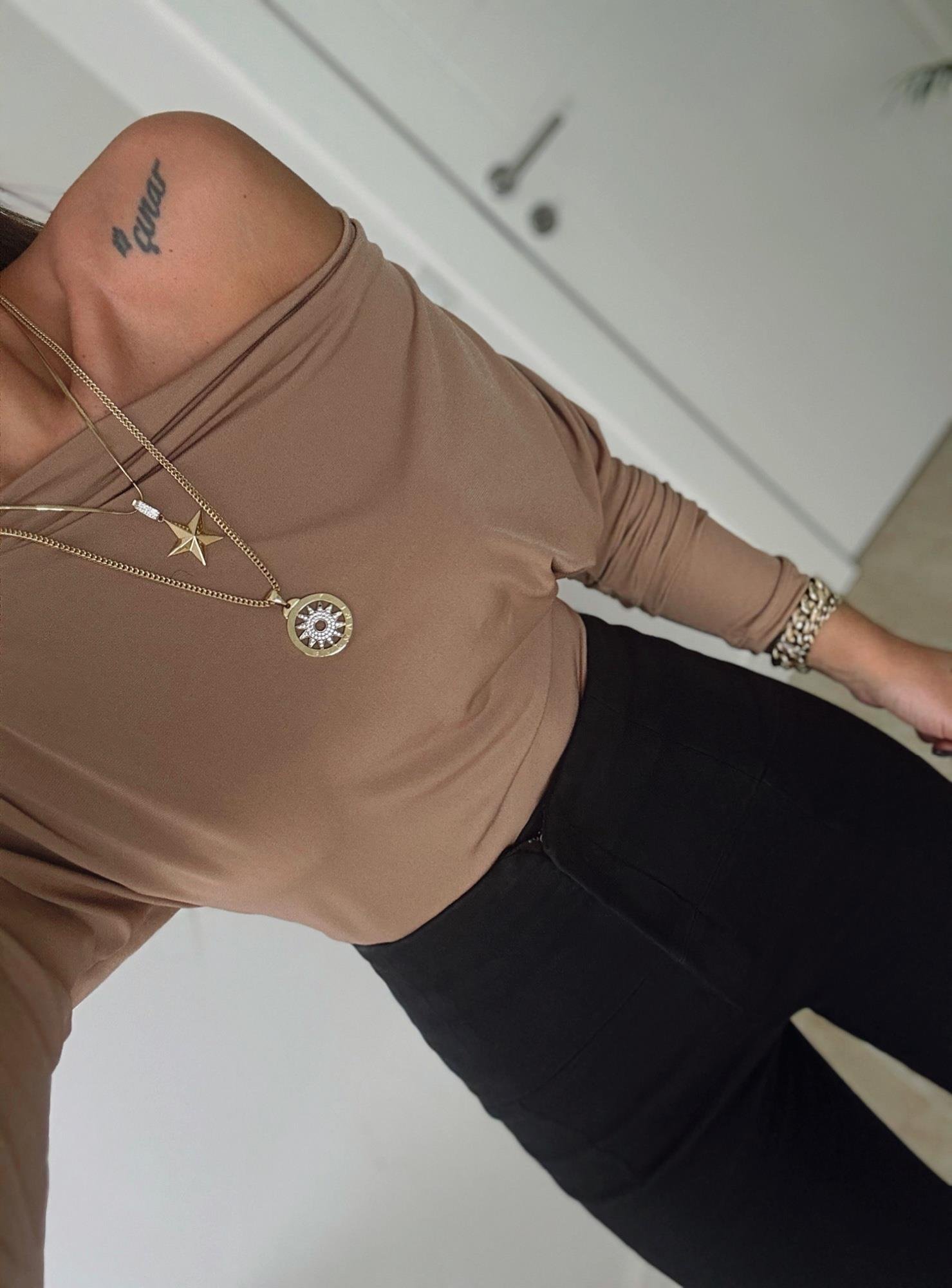 Düşük Omuz Yarasa Model Sandy Taba Badi