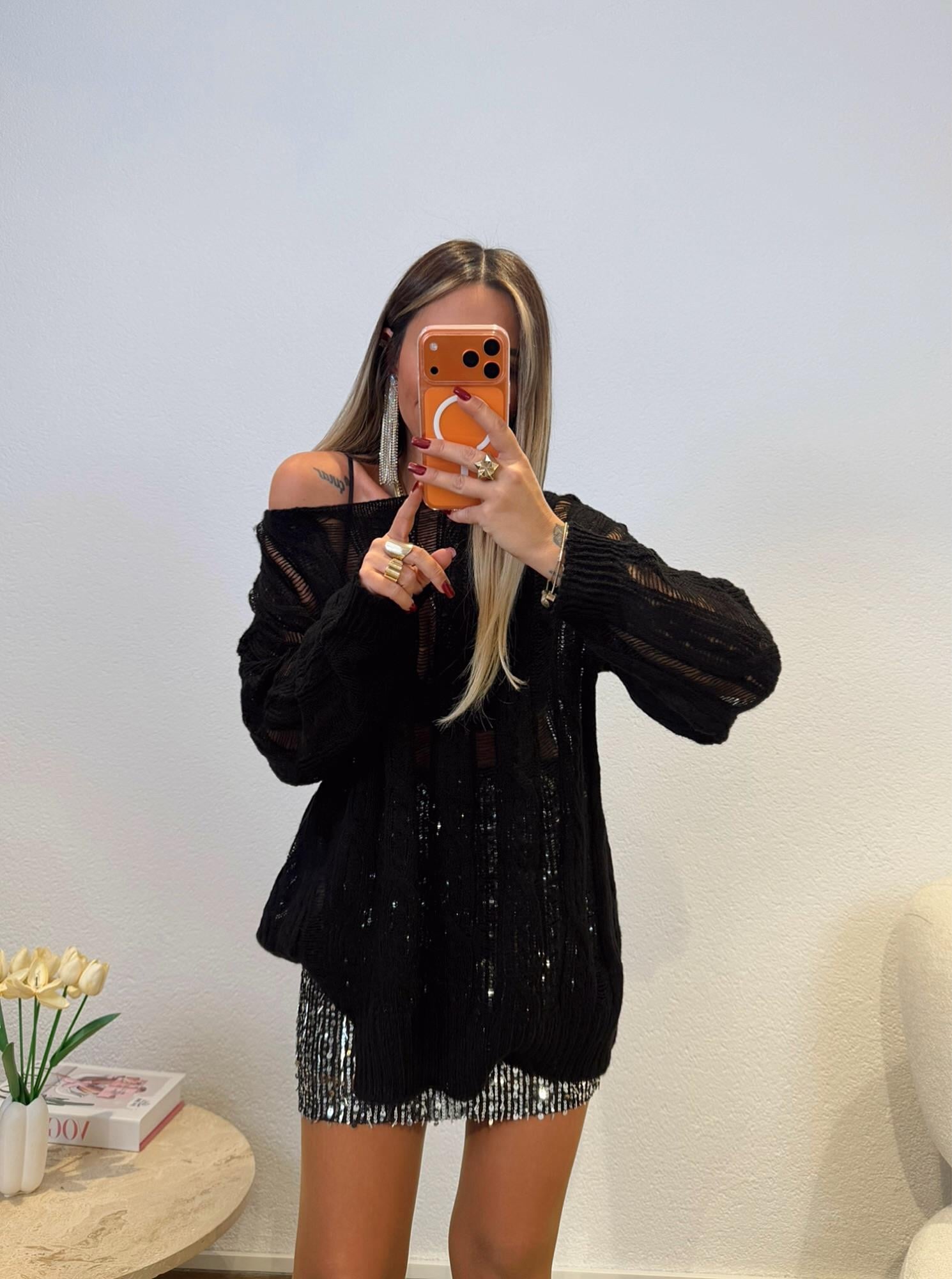 Gümüş Payet Mini Etek