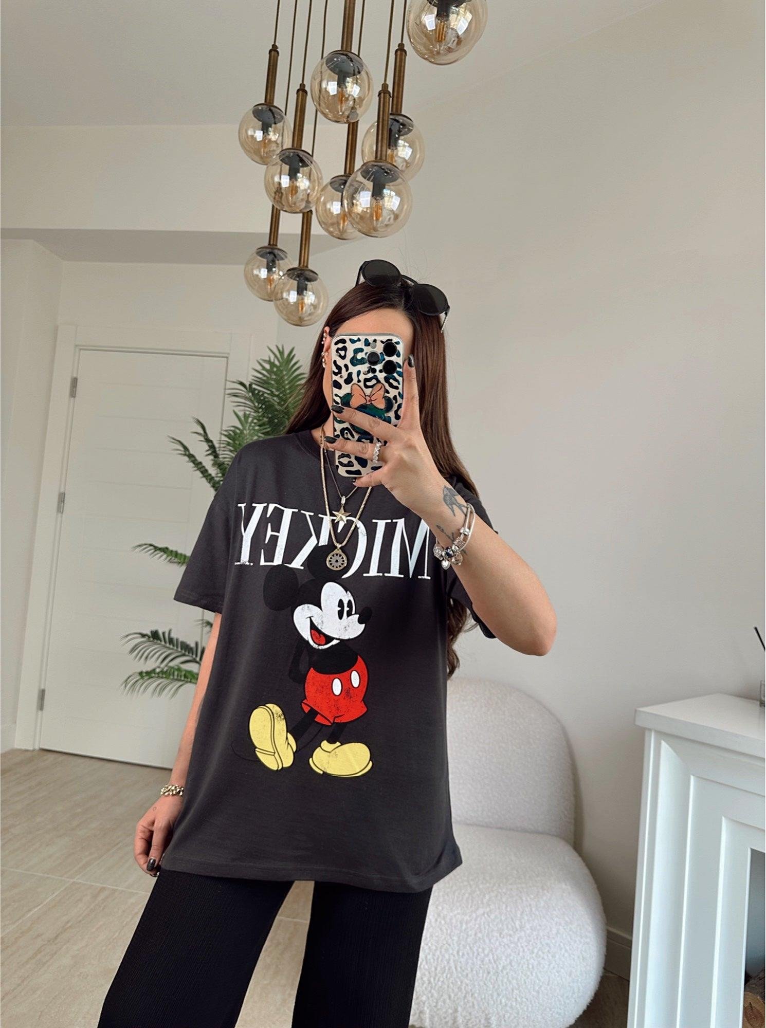 H.m Mickey Antrasit Tshirt