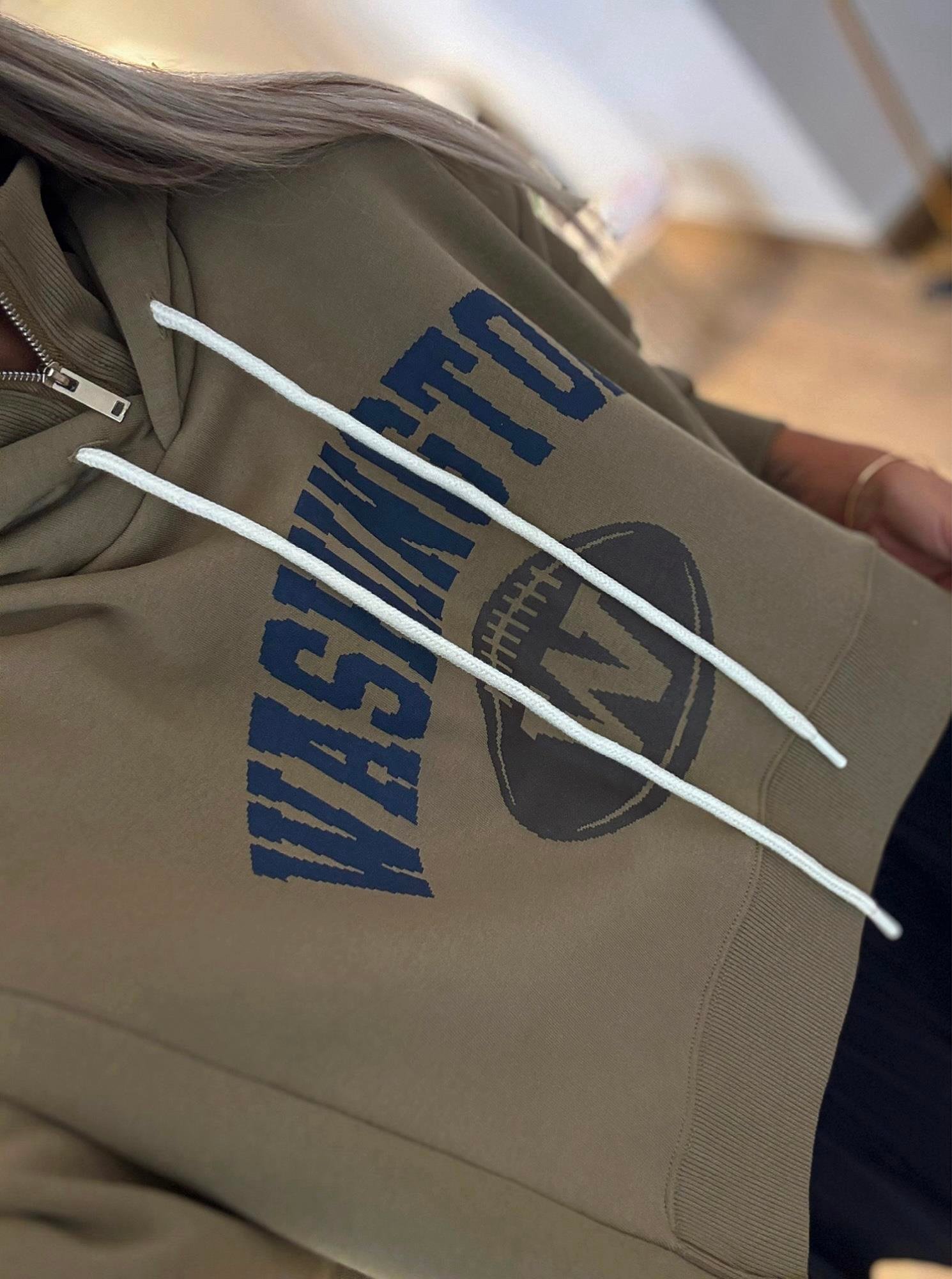 Haki Kapişonlu Washıngton Sweatshirt