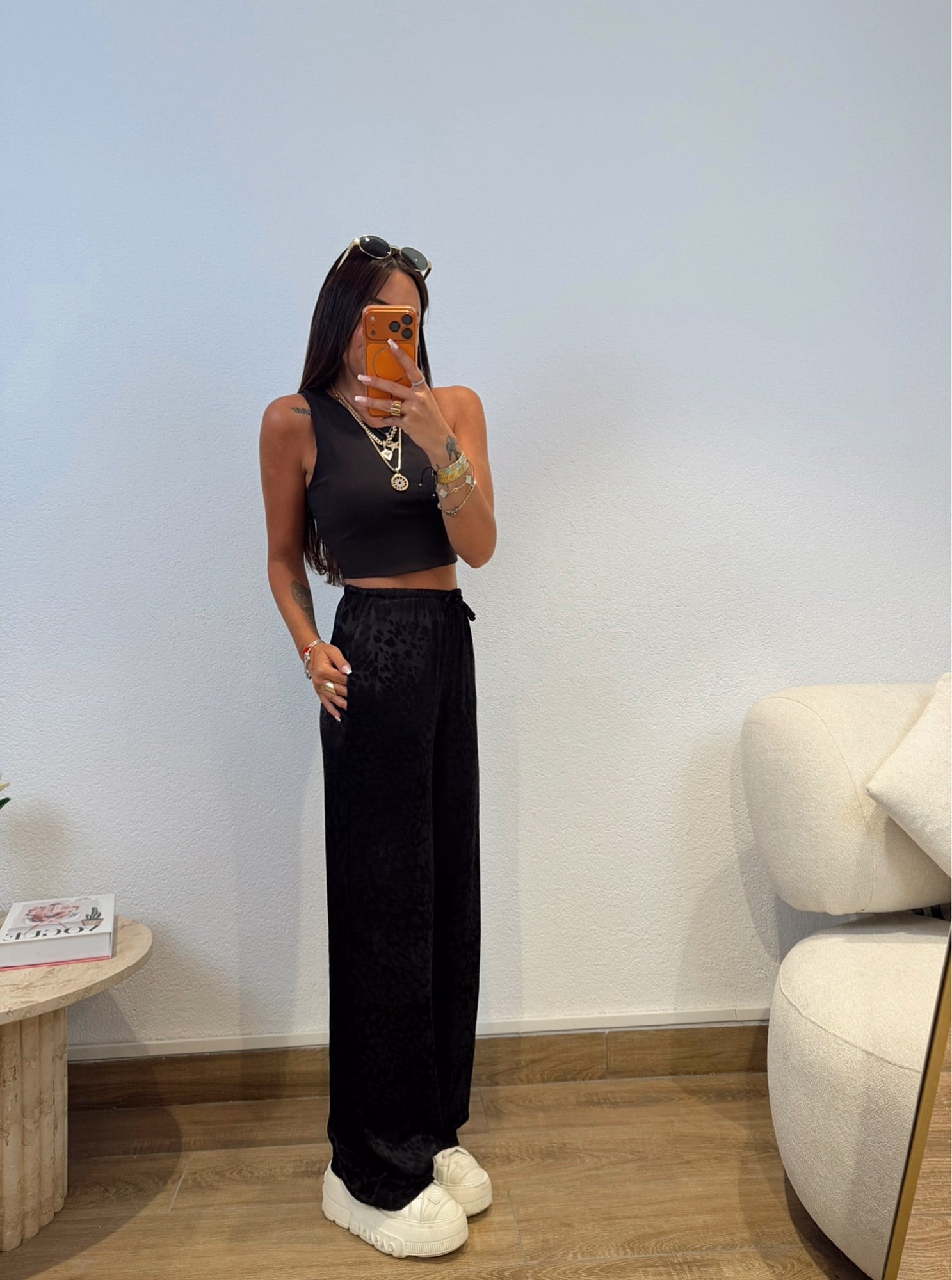 Halter Yaka Çift Kat Sandy Siyah Crop