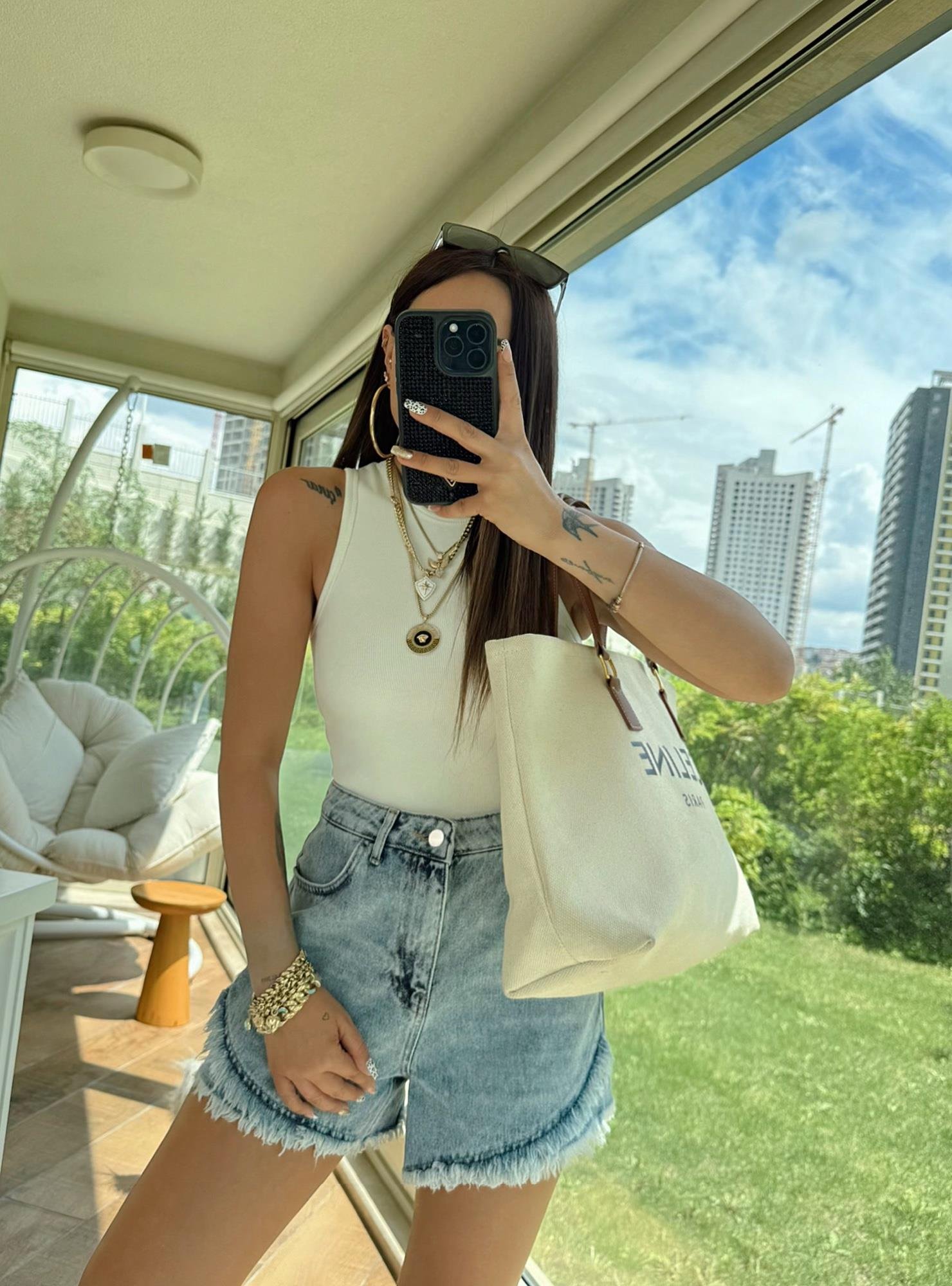 Halter Yaka Fitilli Ekru Badi