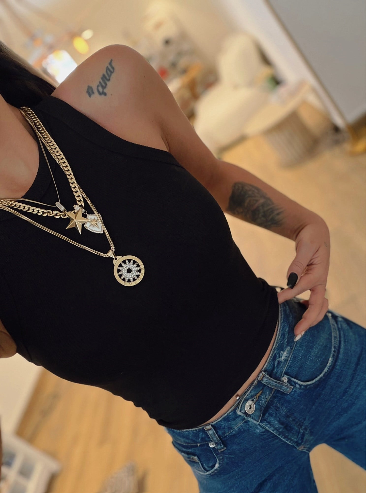 Halter Yaka Fitilli Siyah Atlet