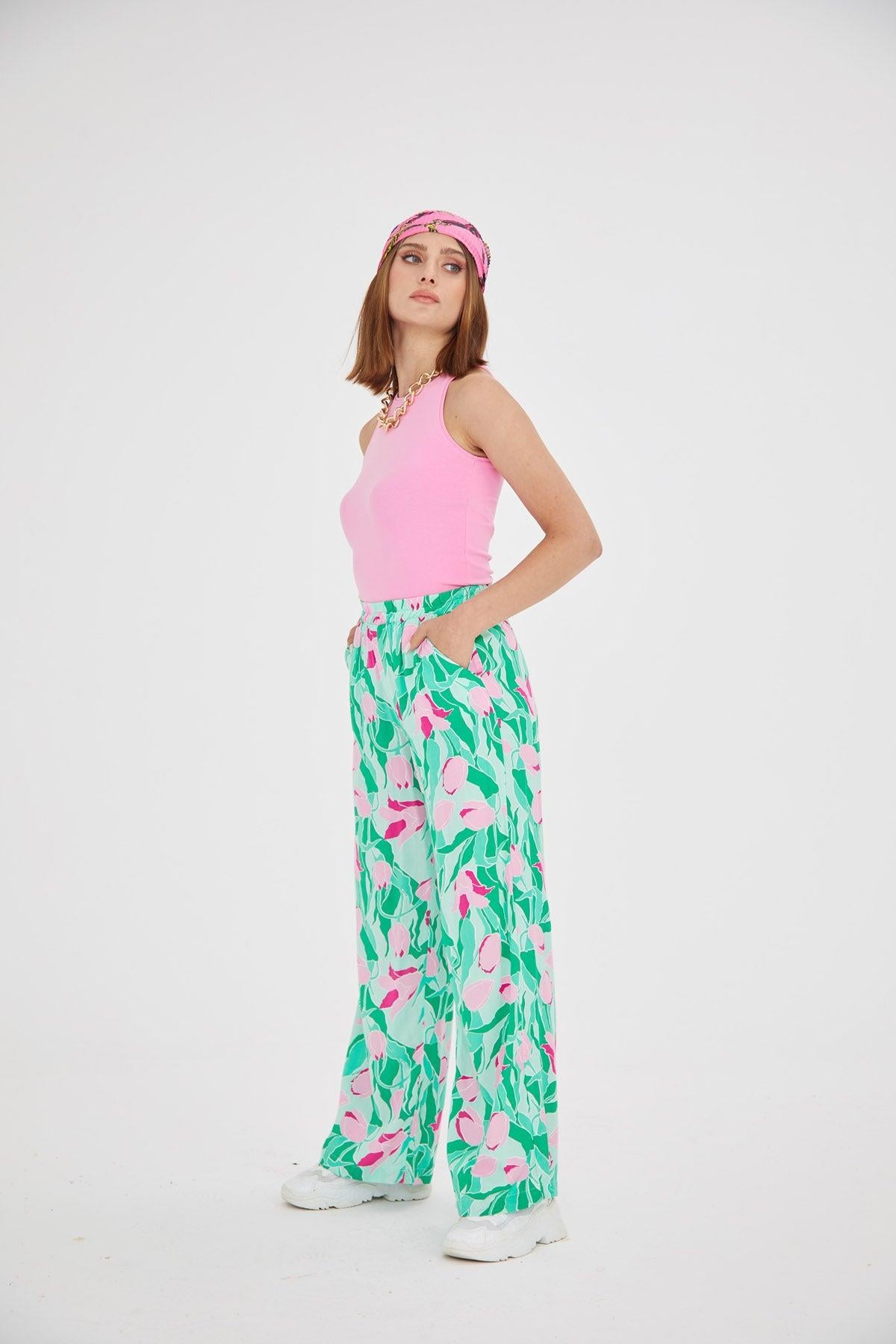 Halter Yaka Pamuklu Pembe Atlet