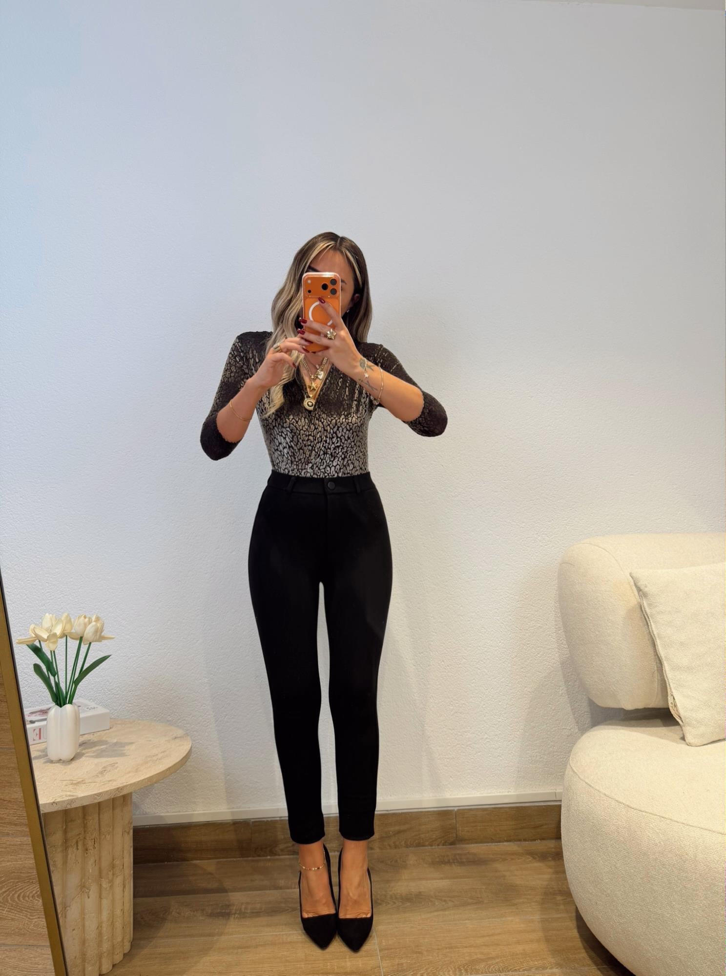 Kadife Gold Leopar Bodysuit