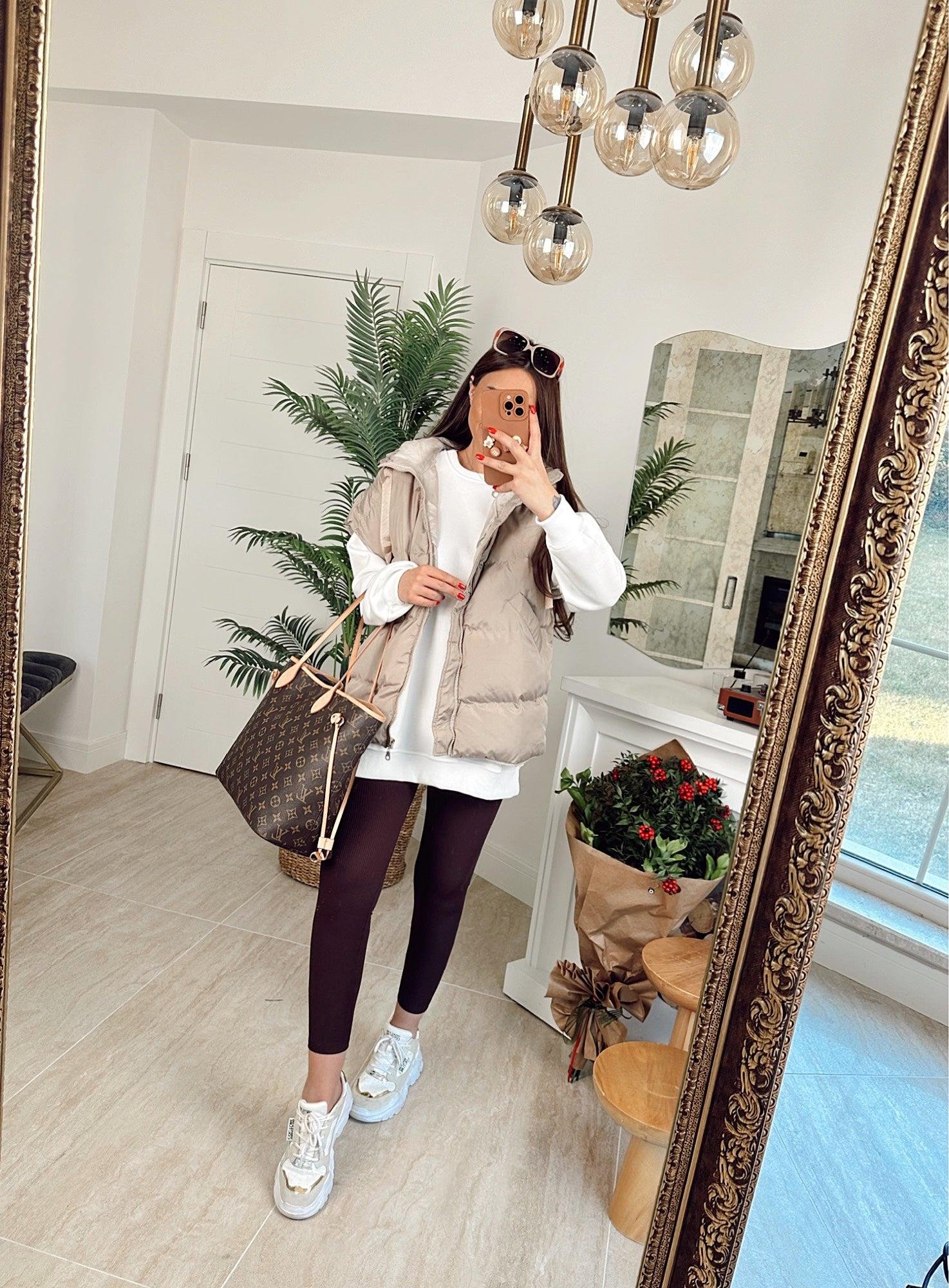 Kapişonlu Oversize Vizon Şişme Yelek
