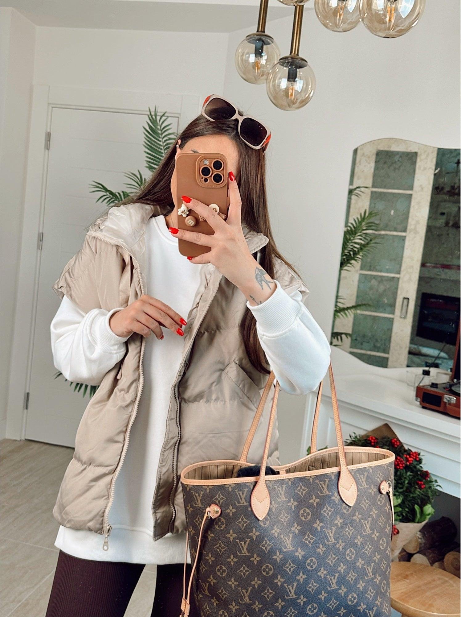 Kapişonlu Oversize Vizon Şişme Yelek