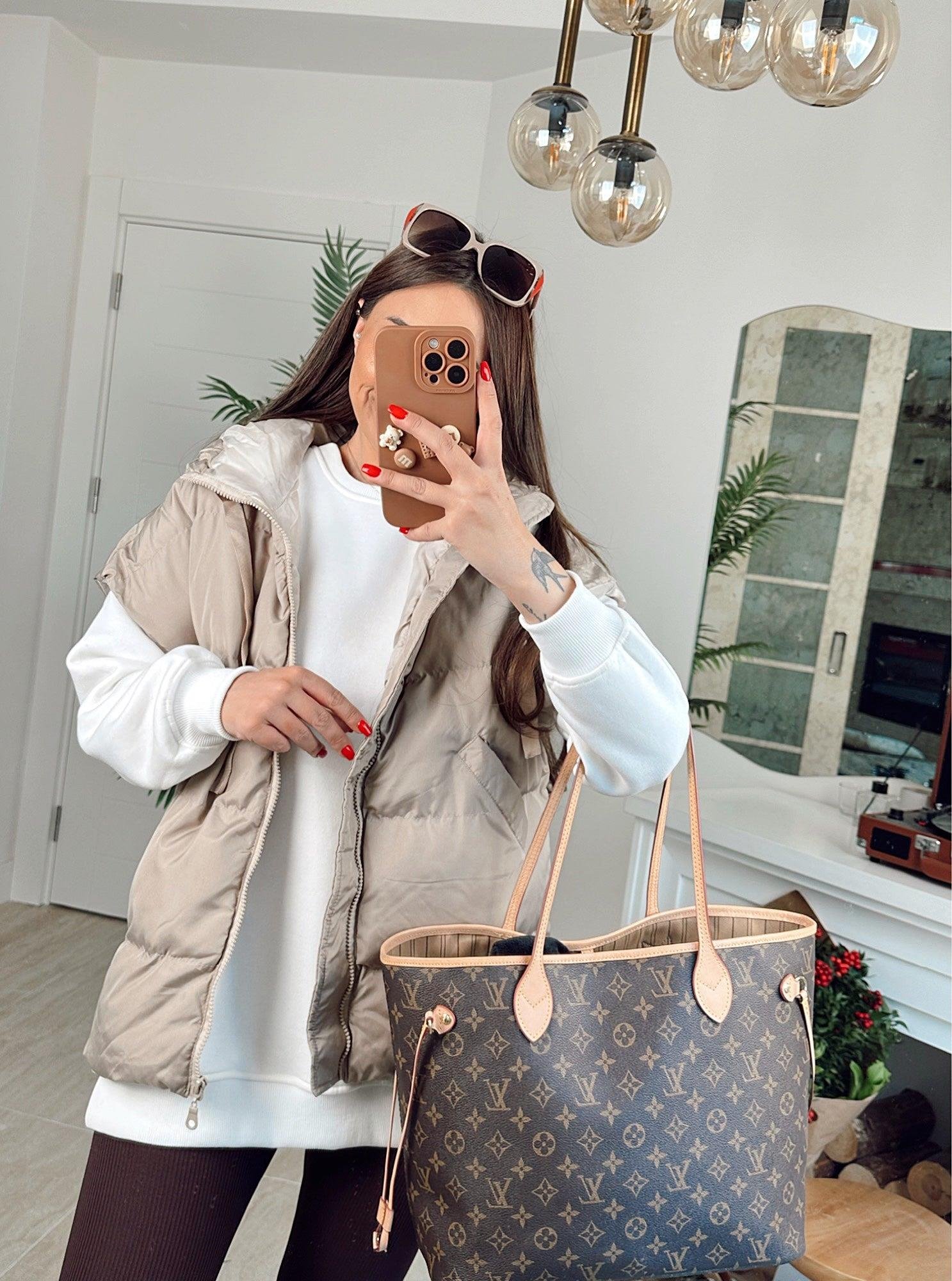 Kapişonlu Oversize Vizon Şişme Yelek