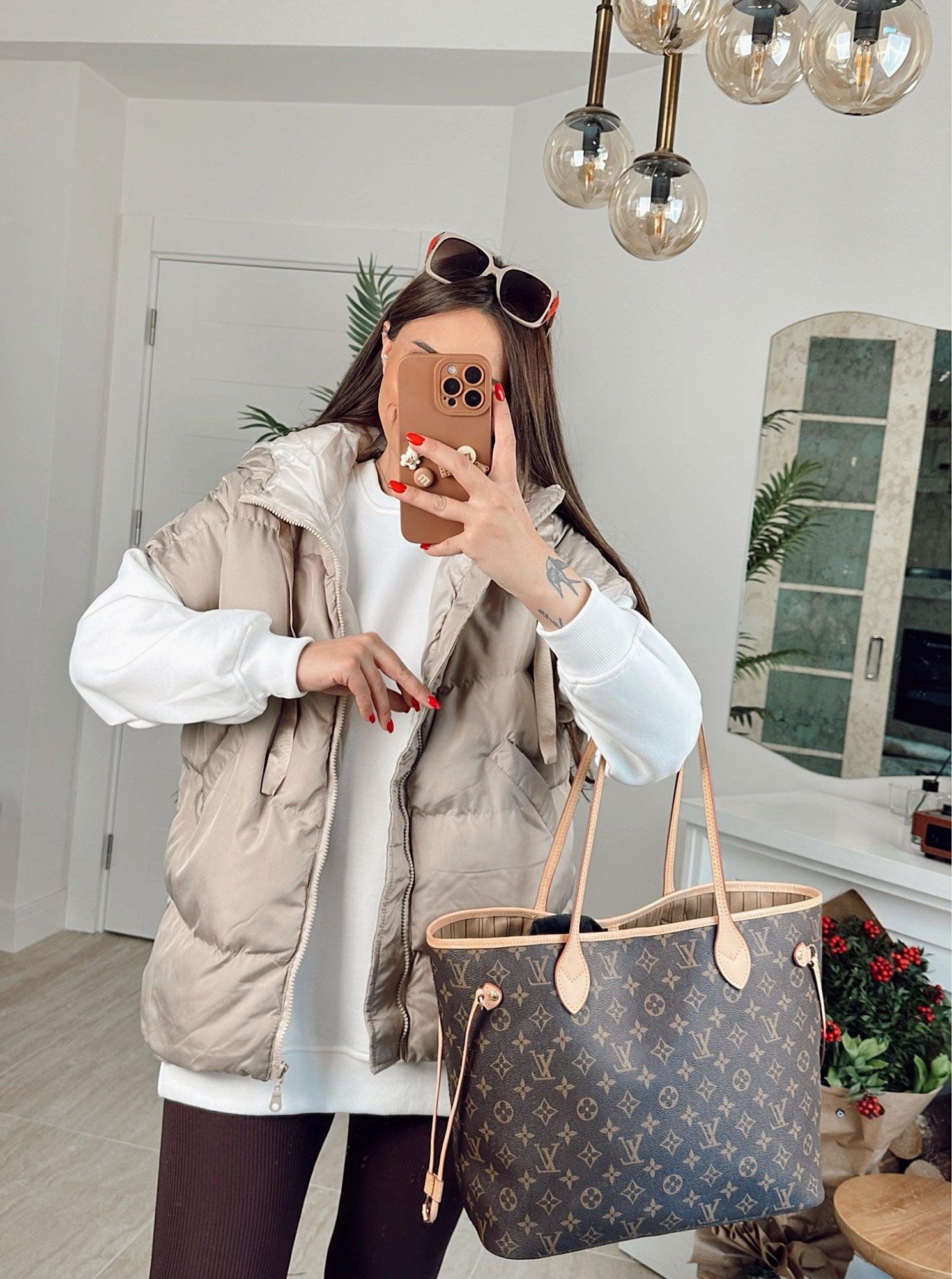 Kapişonlu Oversize Vizon Şişme Yelek