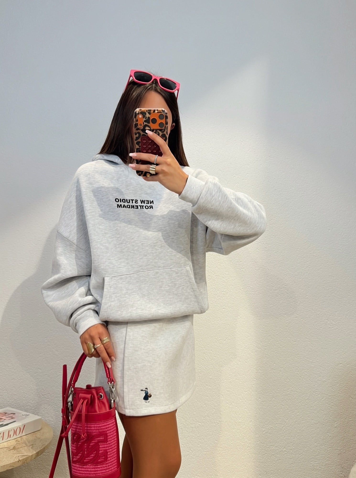 Kapişonlu Şardonlu New Studio Gri Sweatshirt