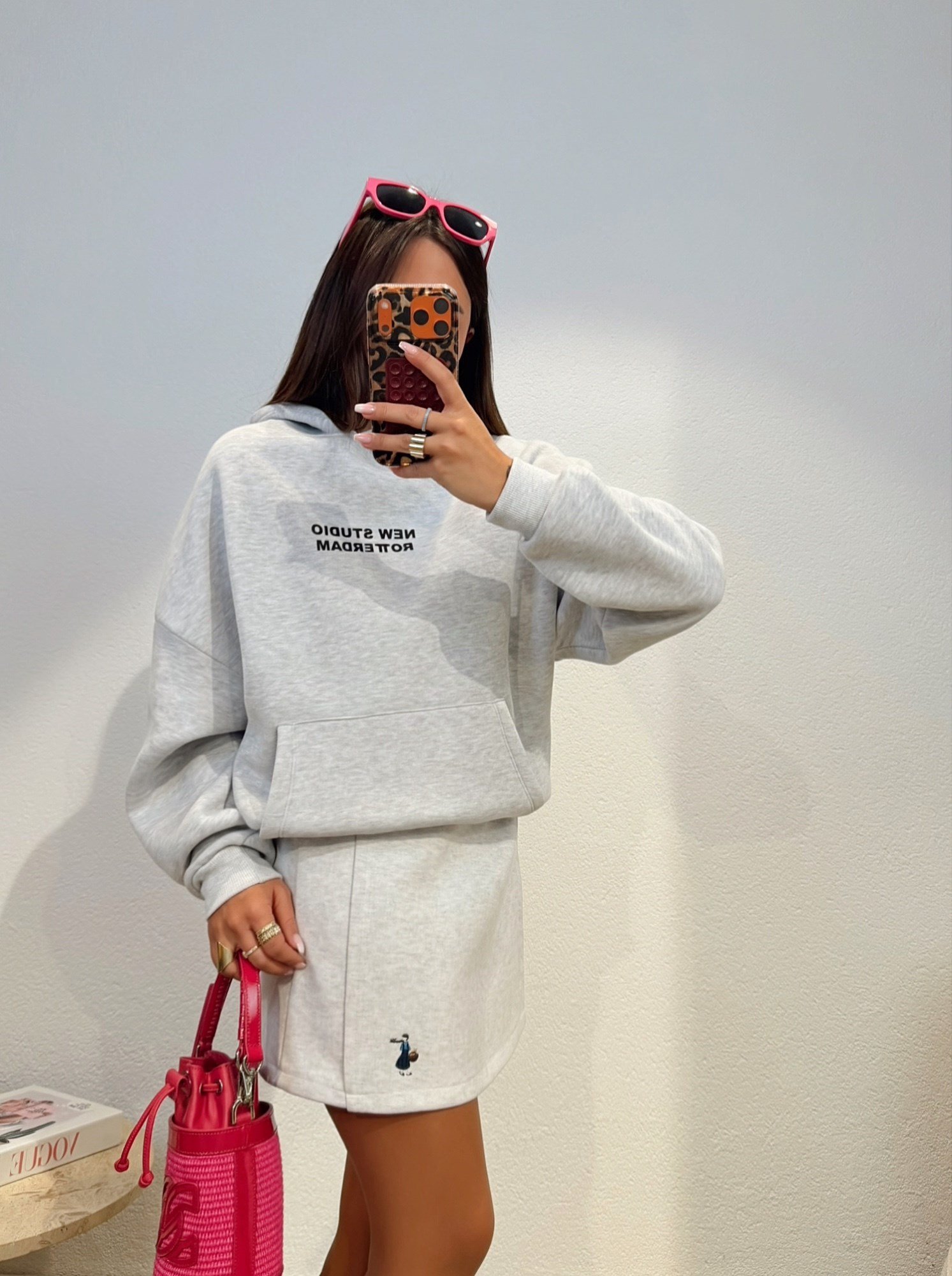 Kapişonlu Şardonlu New Studio Gri Sweatshirt