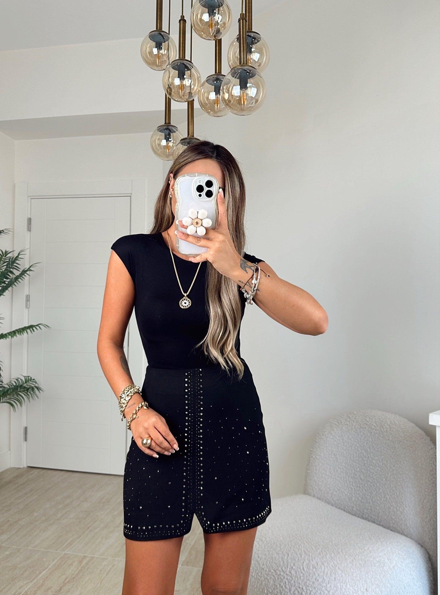 Karol Bisiklet Yaka Kısa Kol Siyah Pamuklu Badi