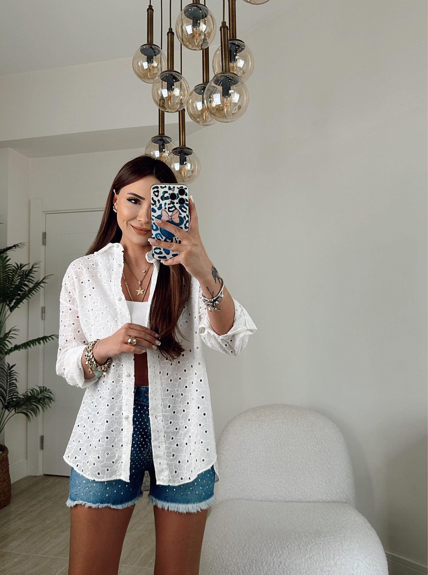 Karol Taşlı Jean Şort