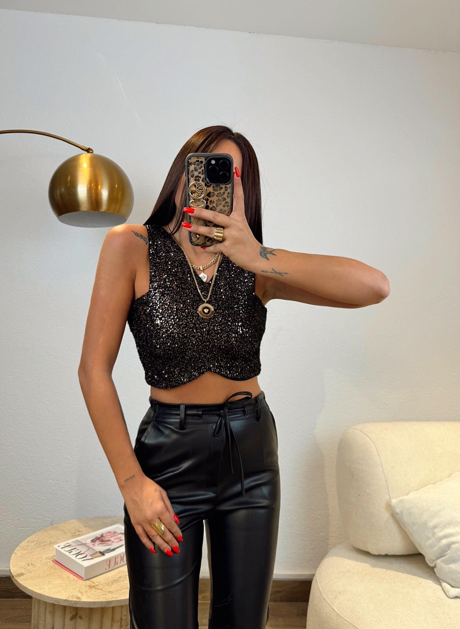 Kolsuz Işıltılı Crop