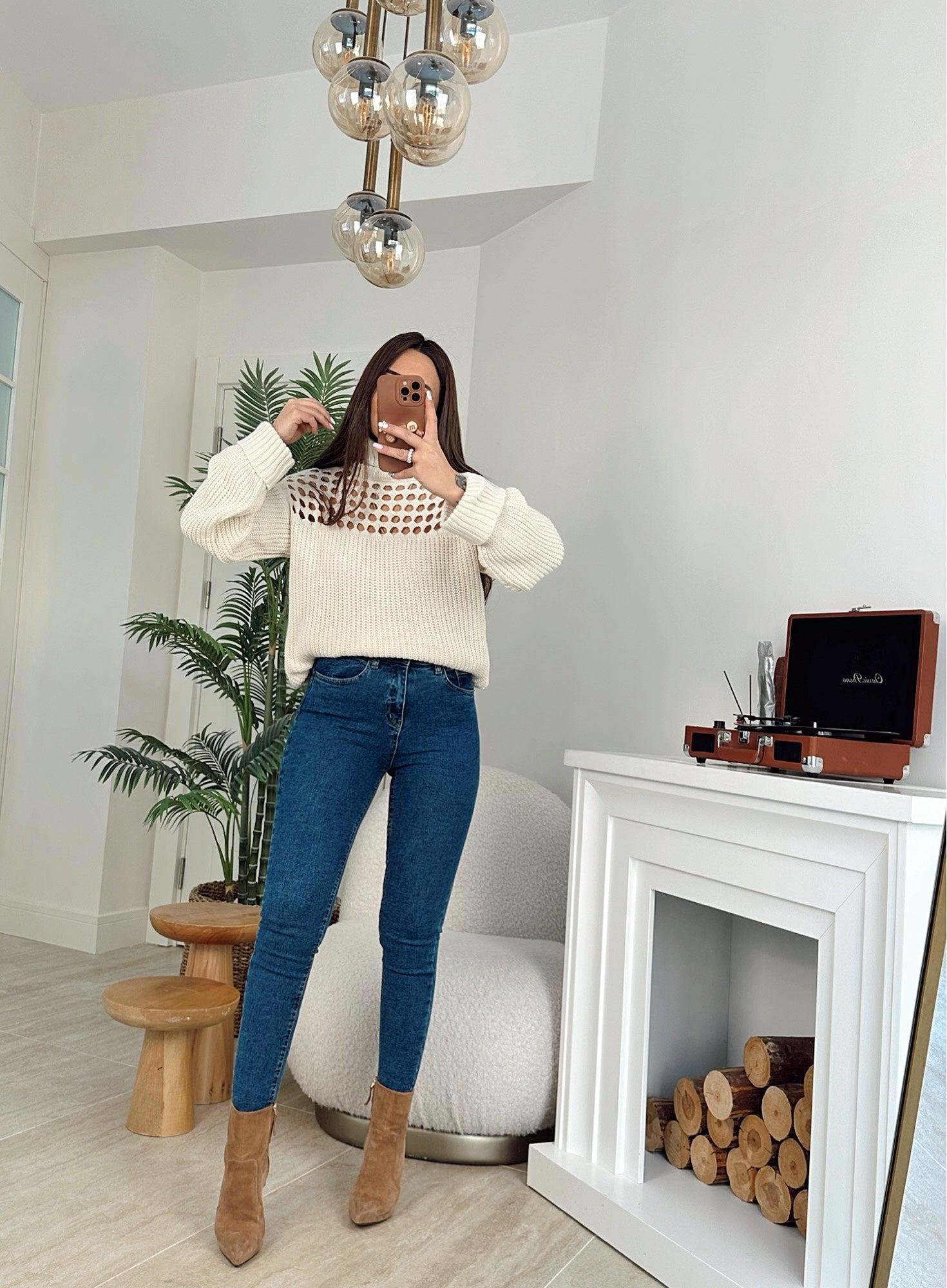 Koyu Mavi Topshop Toparlayıcı Bilek Boy Jean