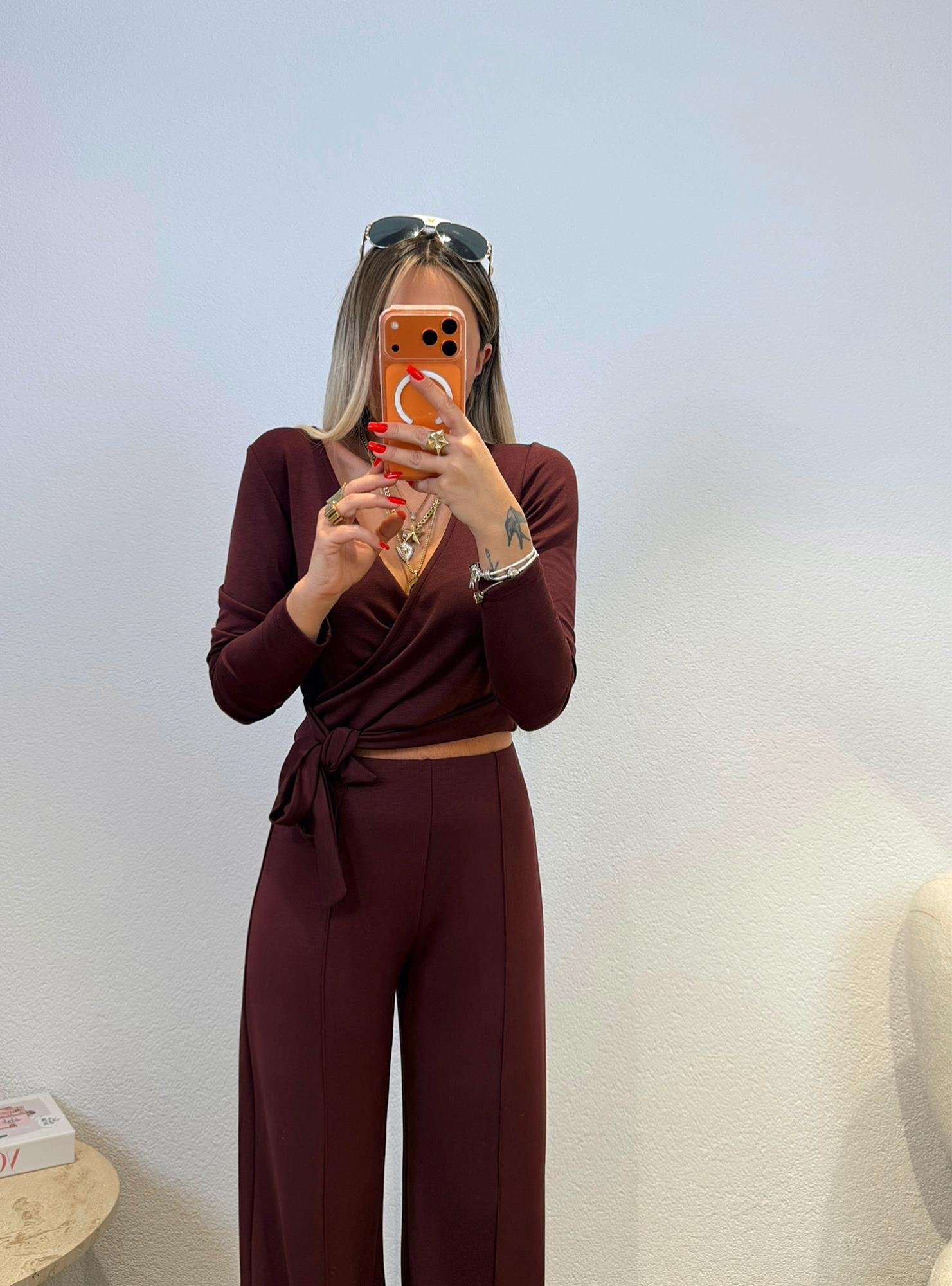 Kruvaze Model Bordo Takım