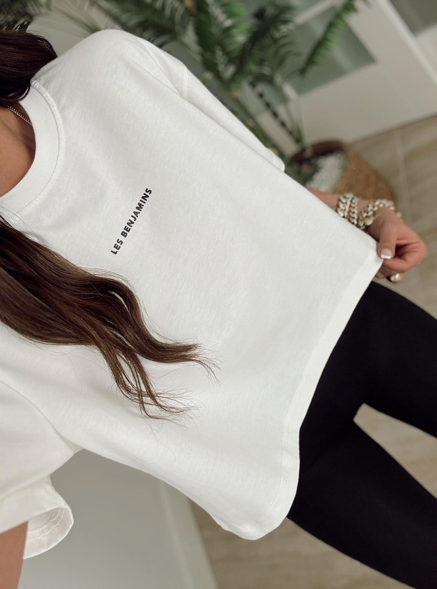 L.B Beyaz Crop Tshirt