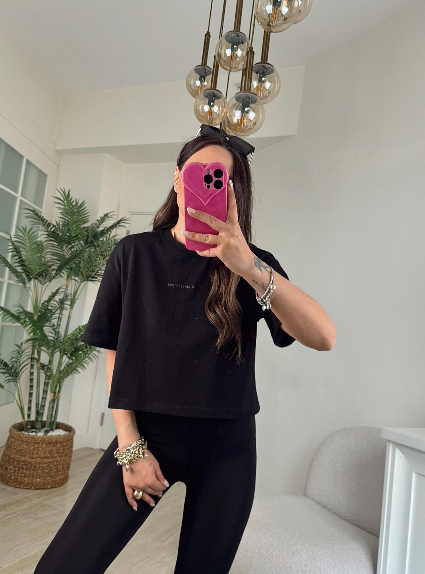 L.B Siyah Crop Tshirt