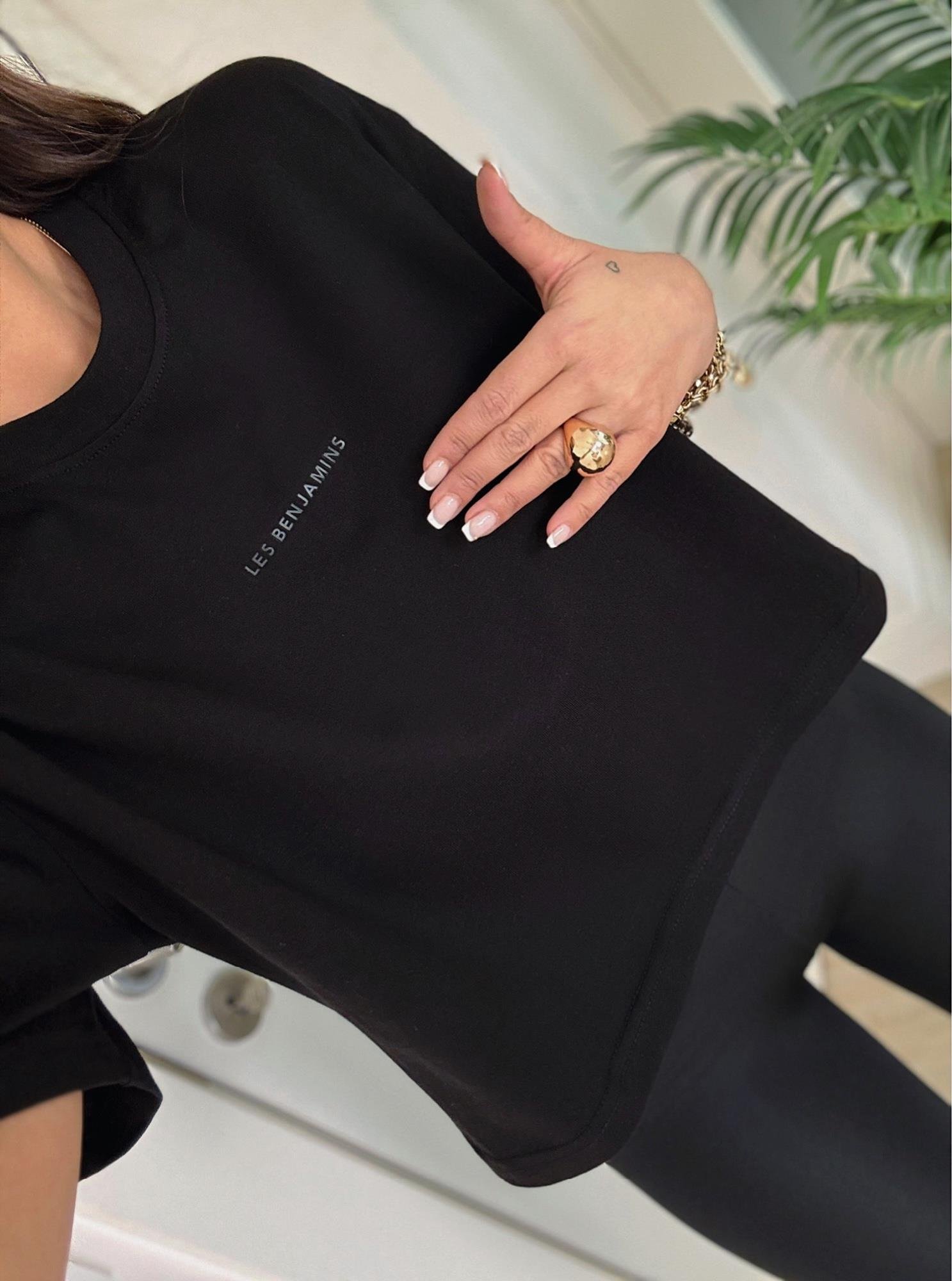 L.B Siyah Crop Tshirt