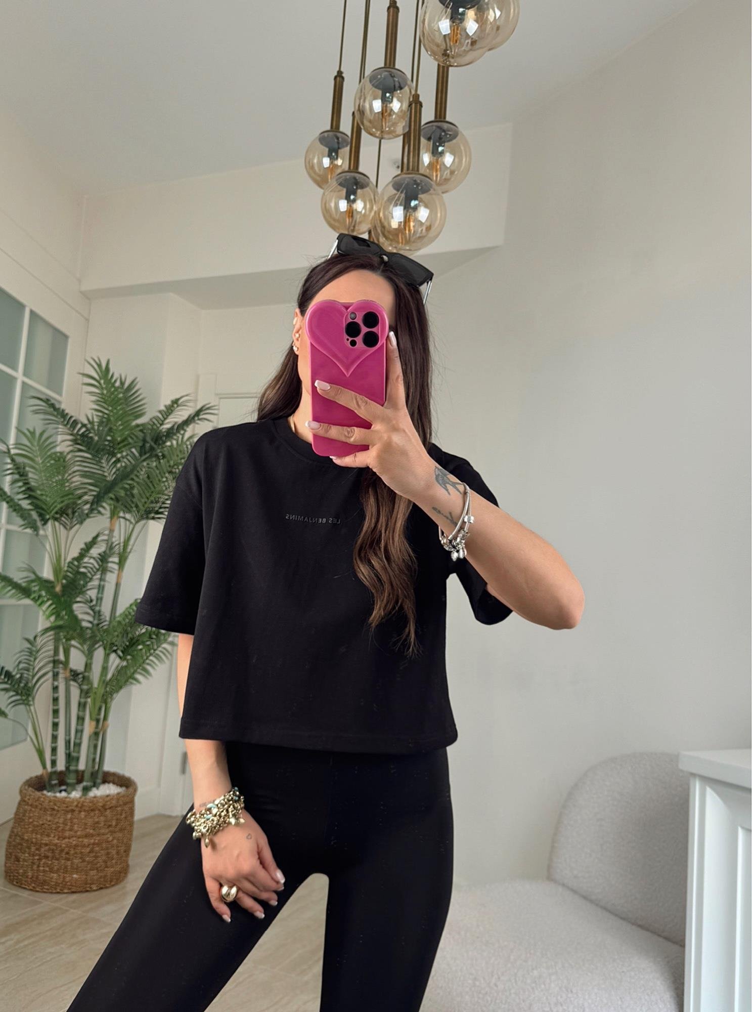 L.B Siyah Crop Tshirt