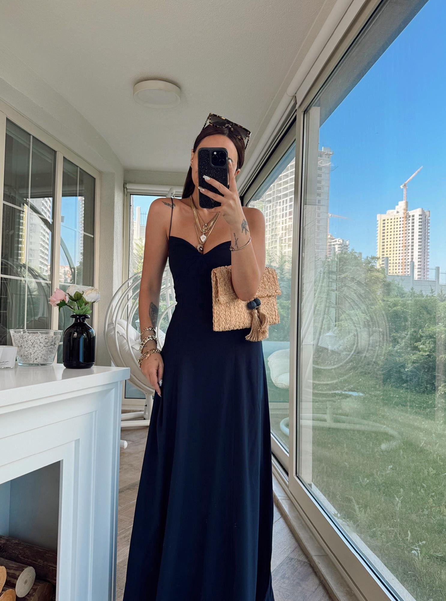 Lastik Askılı Laci Maxi Boy Elbise