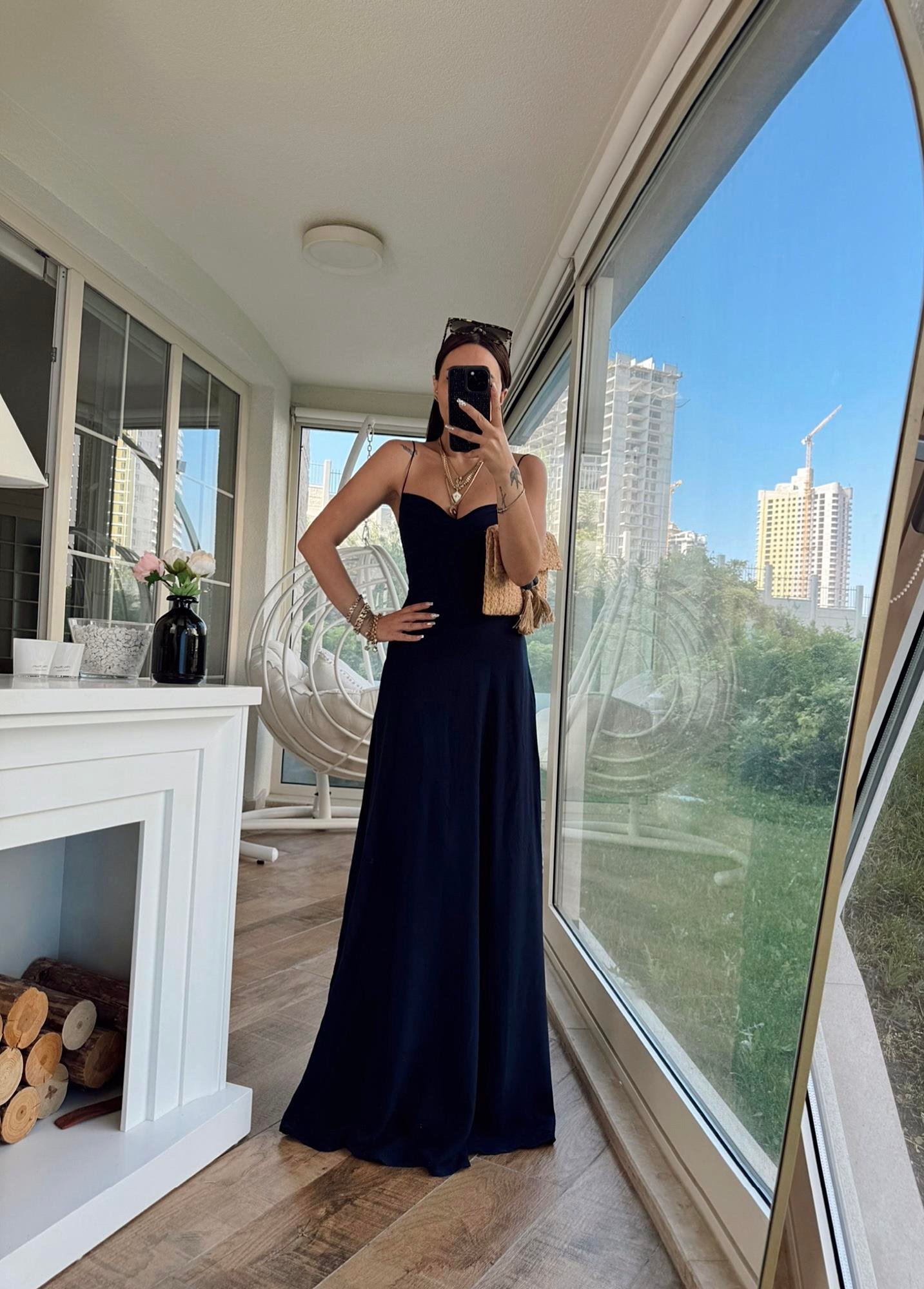 Lastik Askılı Laci Maxi Boy Elbise