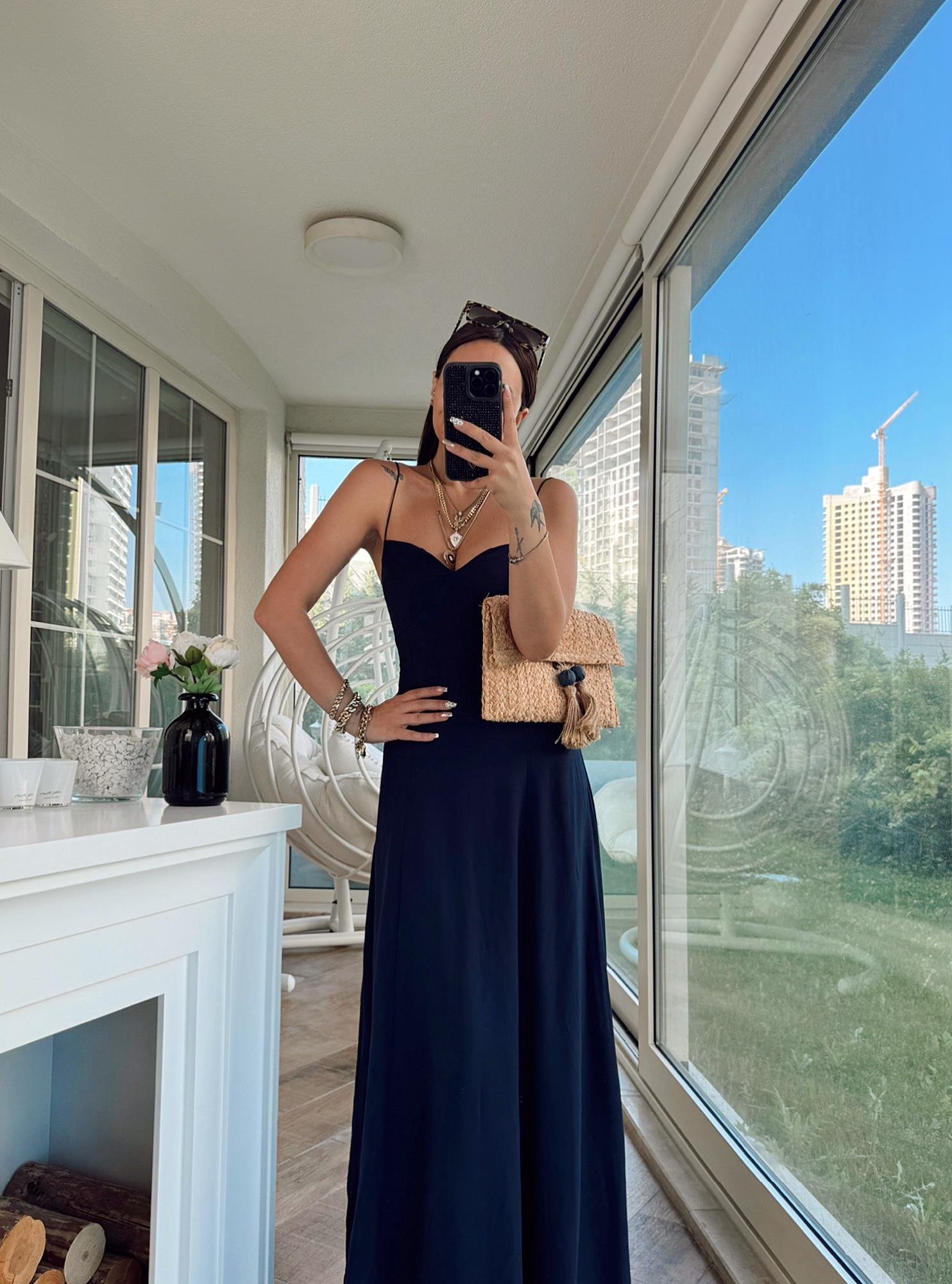 Lastik Askılı Laci Maxi Boy Elbise