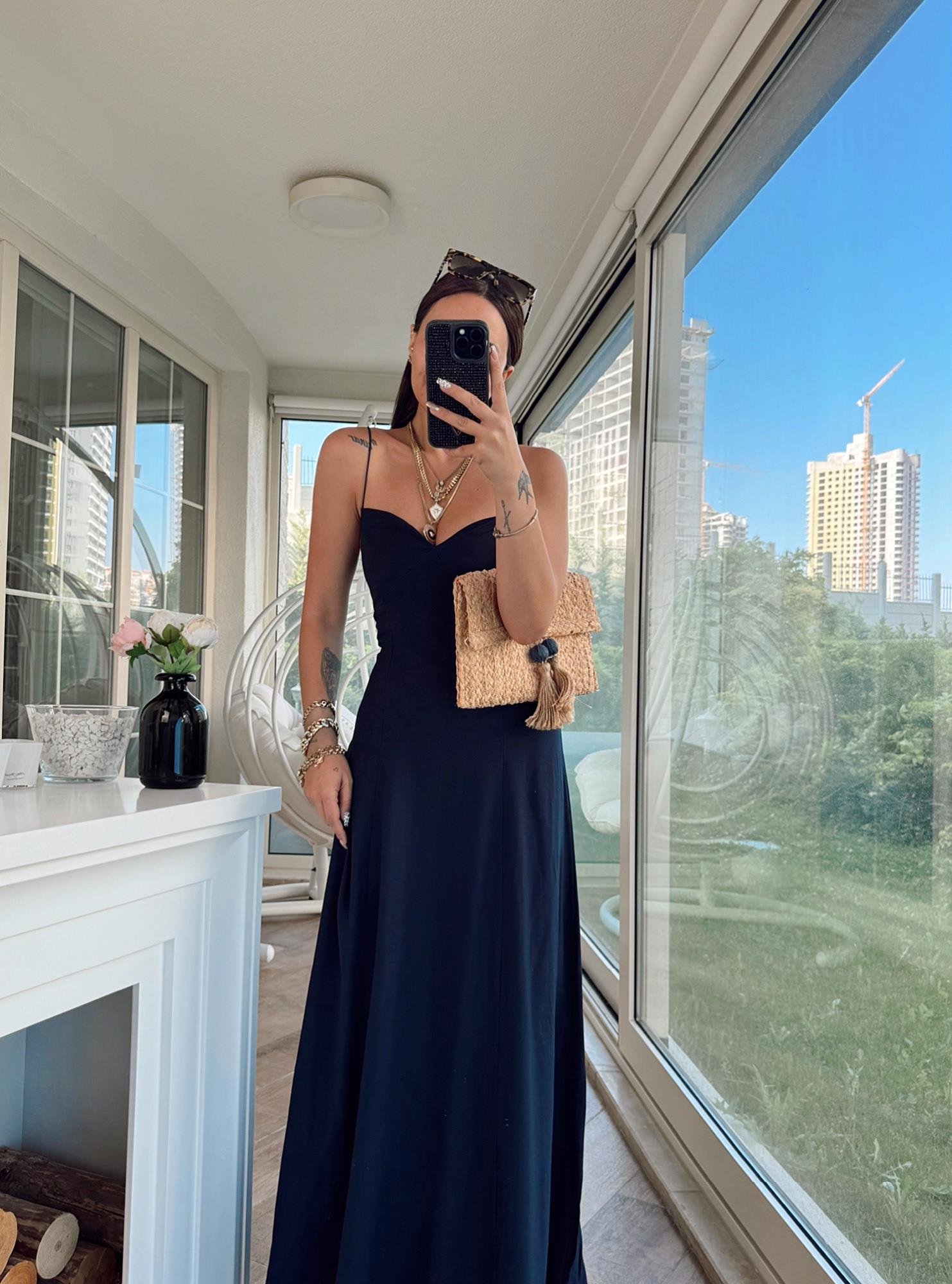 Lastik Askılı Laci Maxi Boy Elbise