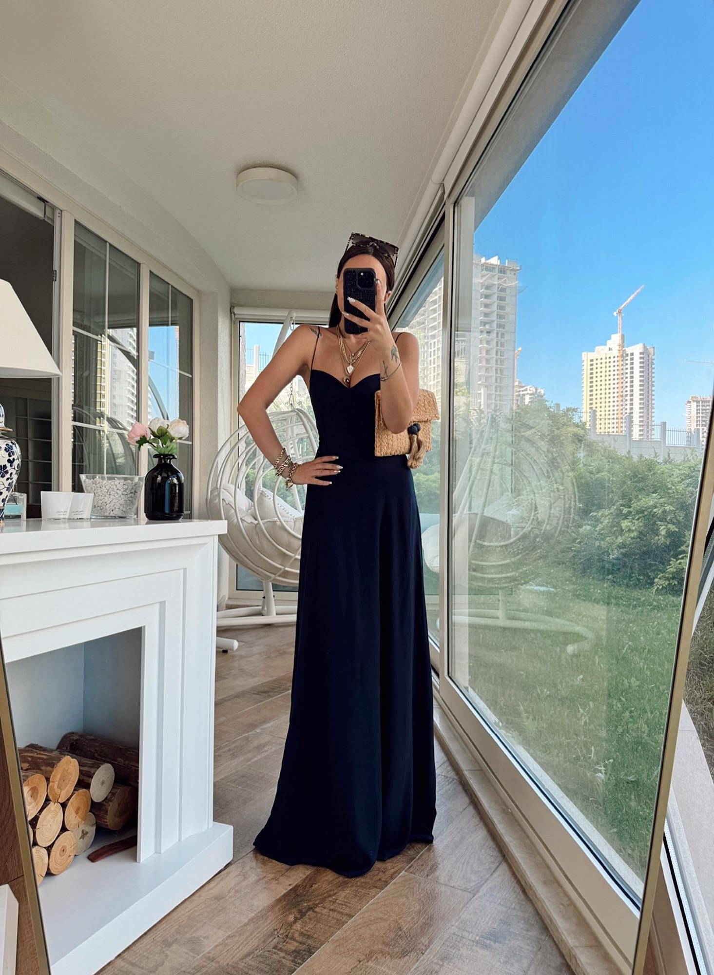 Lastik Askılı Laci Maxi Boy Elbise