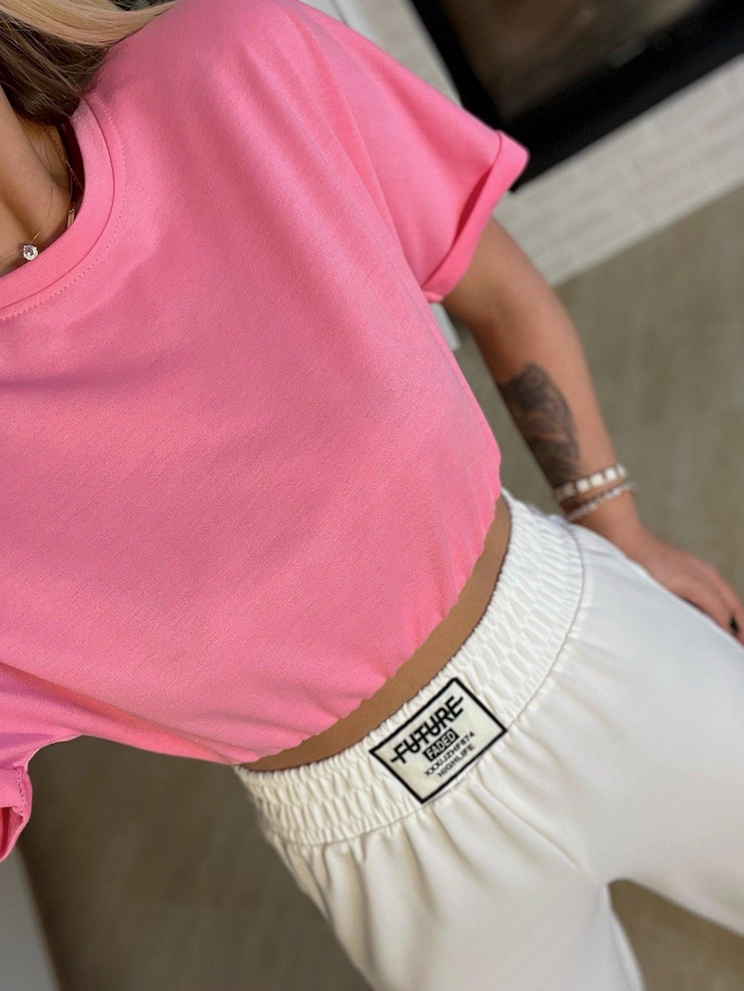 Lastikli Crop Tshirt