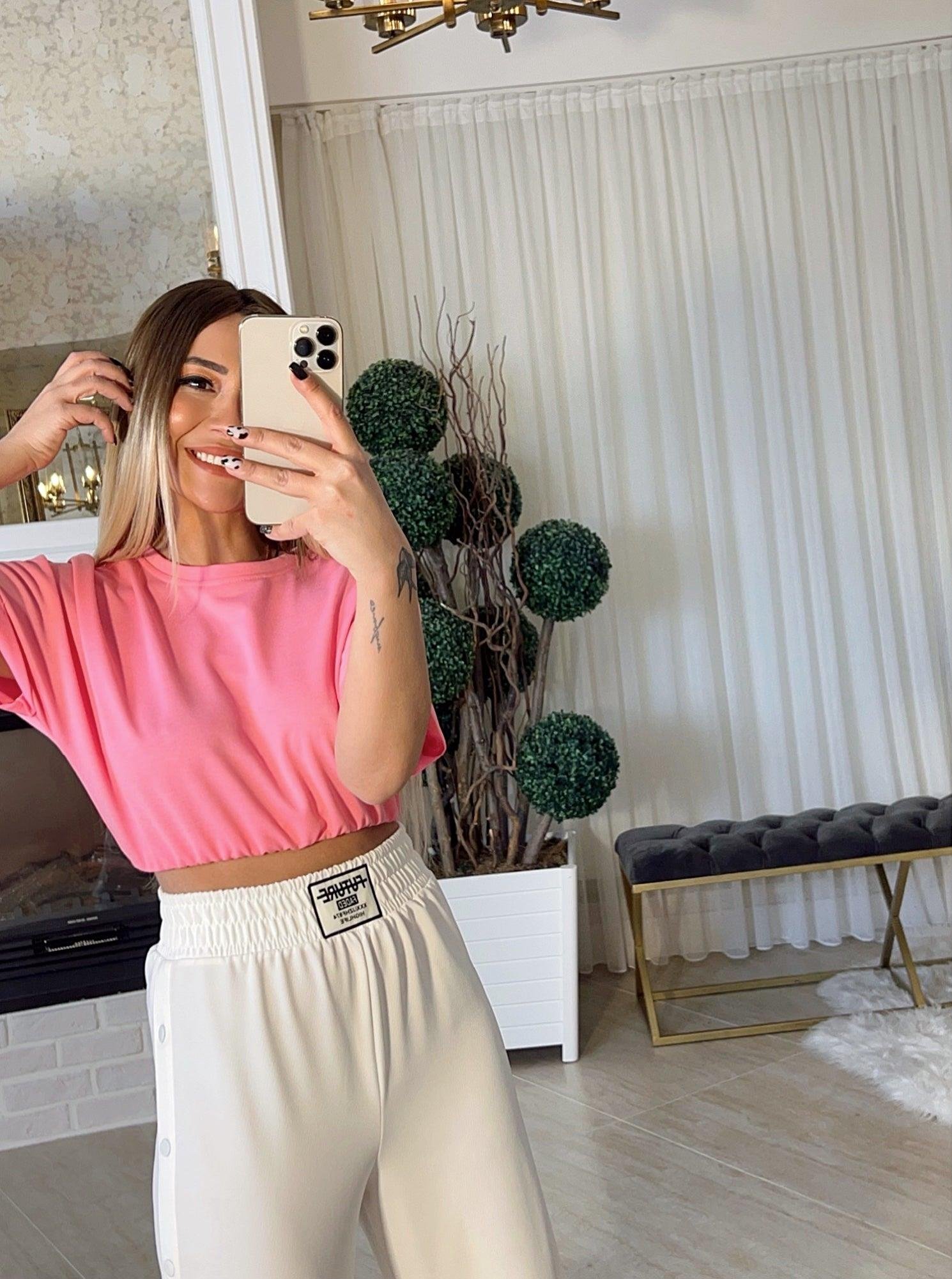 Lastikli Crop Tshirt