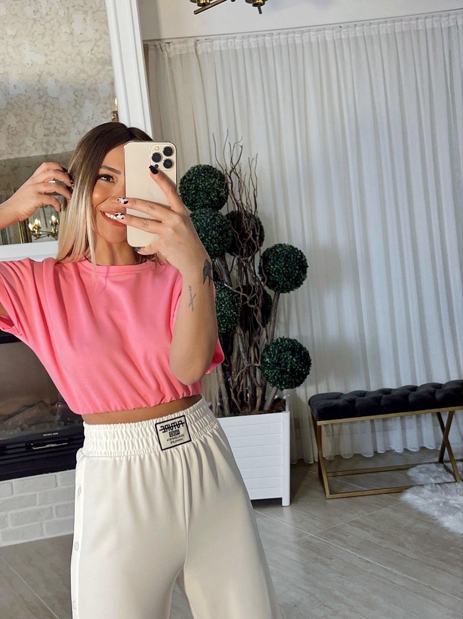 Lastikli Crop Tshirt