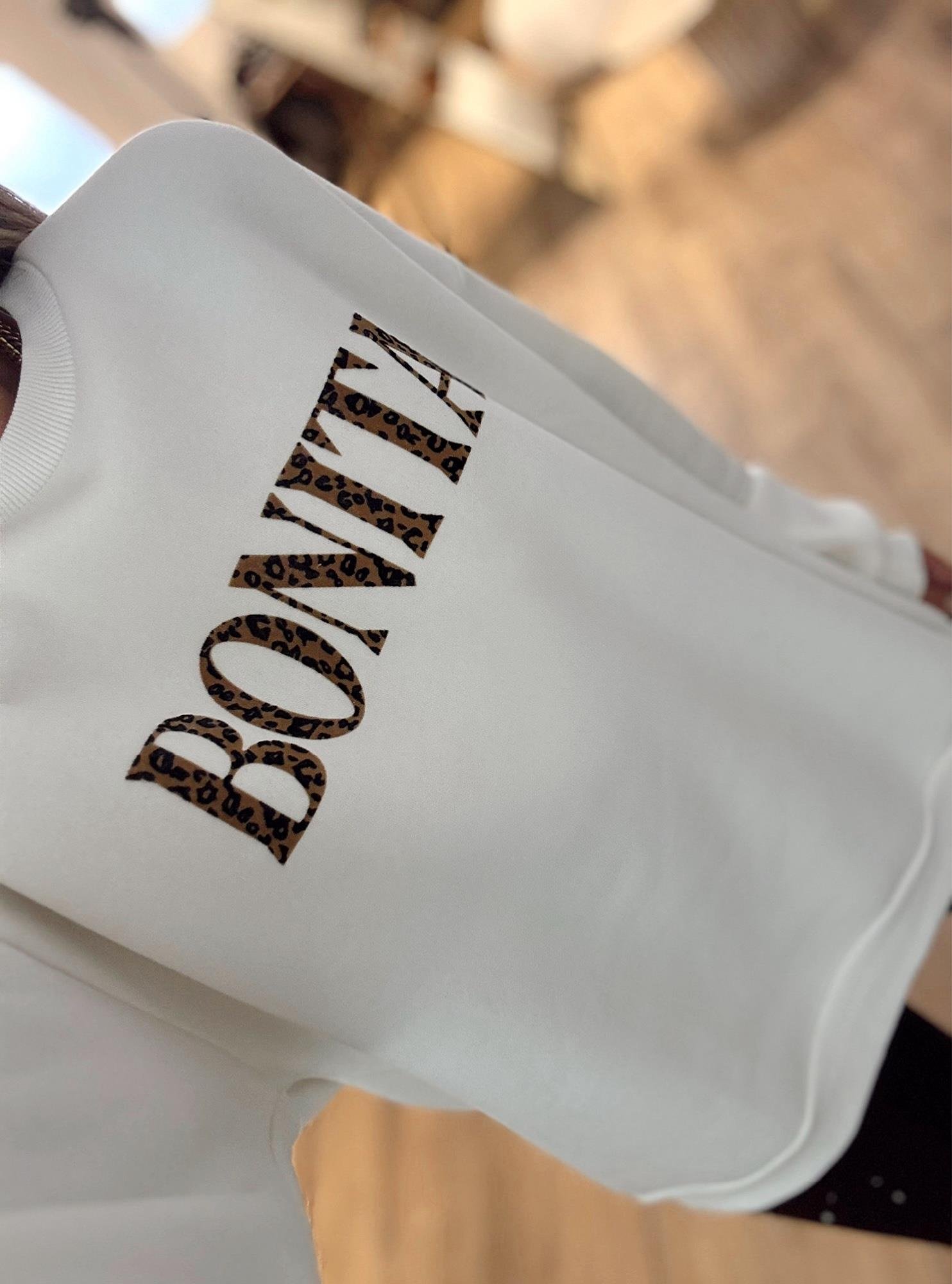 Leopar Baskı Şardonlu Sweatshirt