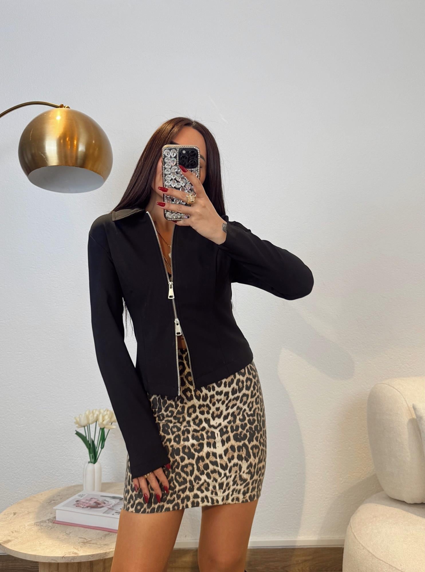 Leopar Desen Mini Etek