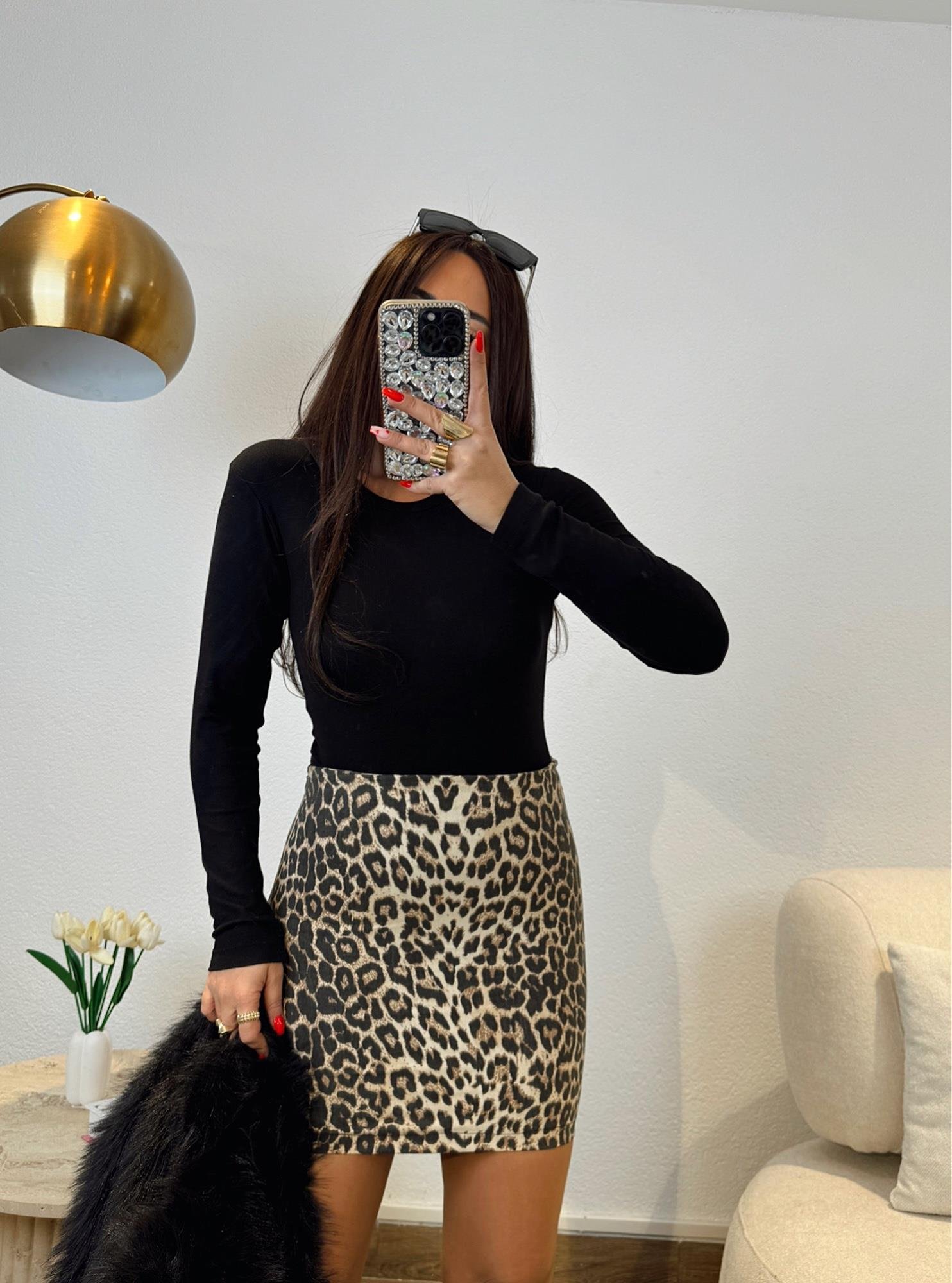 Leopar Desen Mini Etek