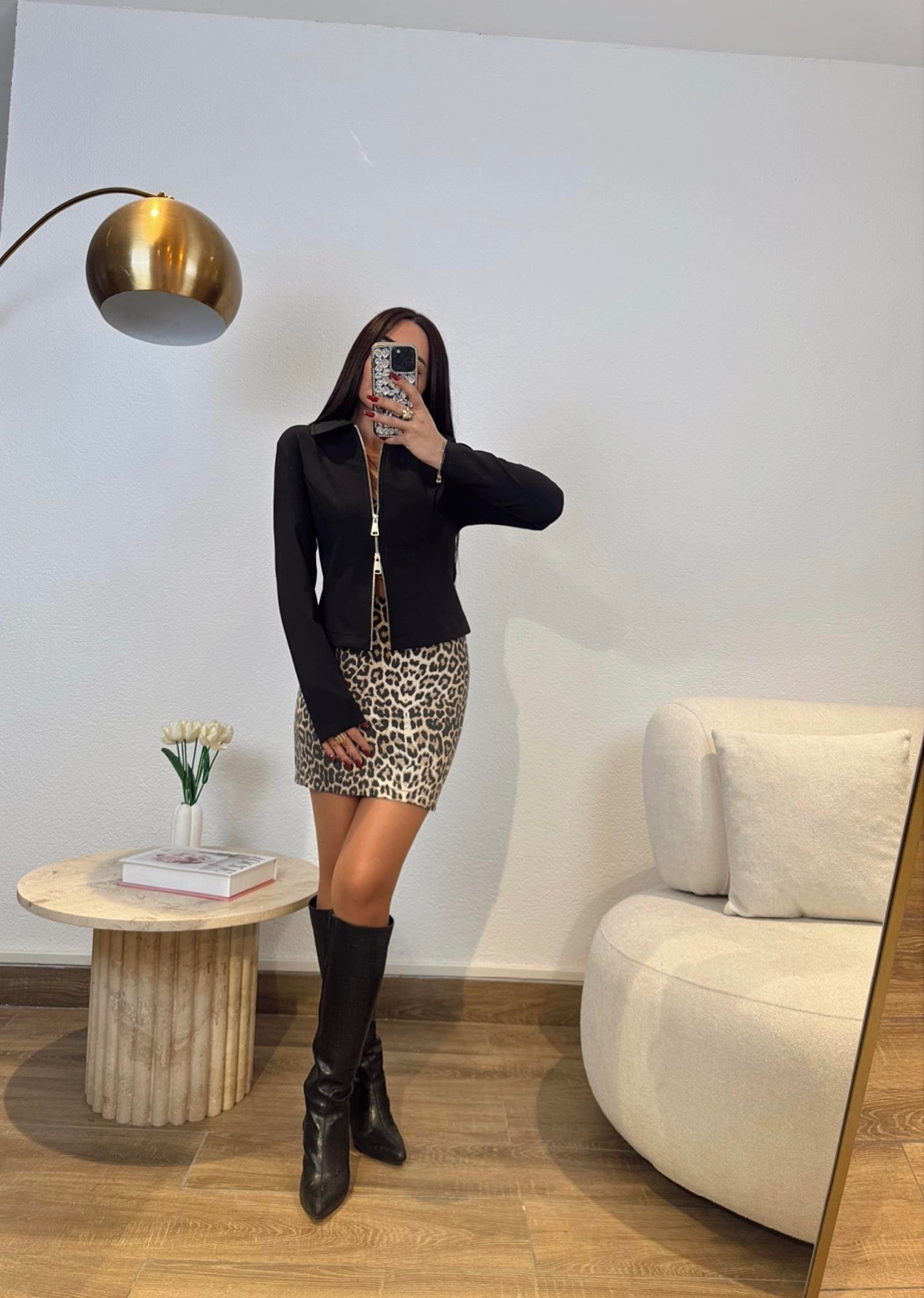 Leopar Desen Mini Etek