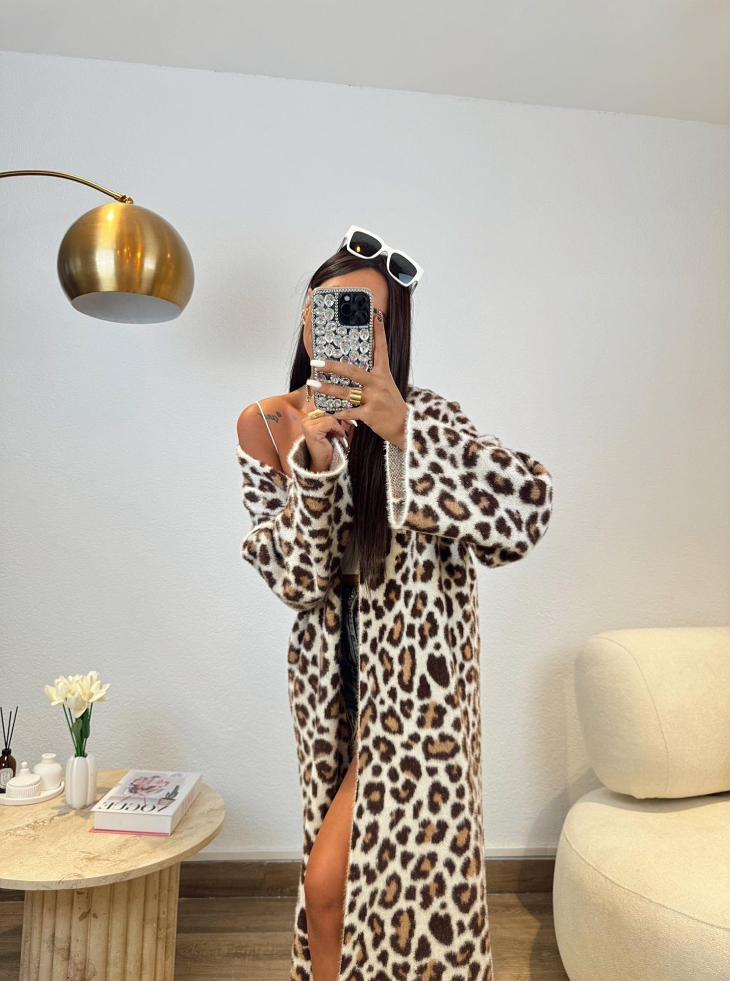 Leopar Desen Oversize Yumoş Hırka
