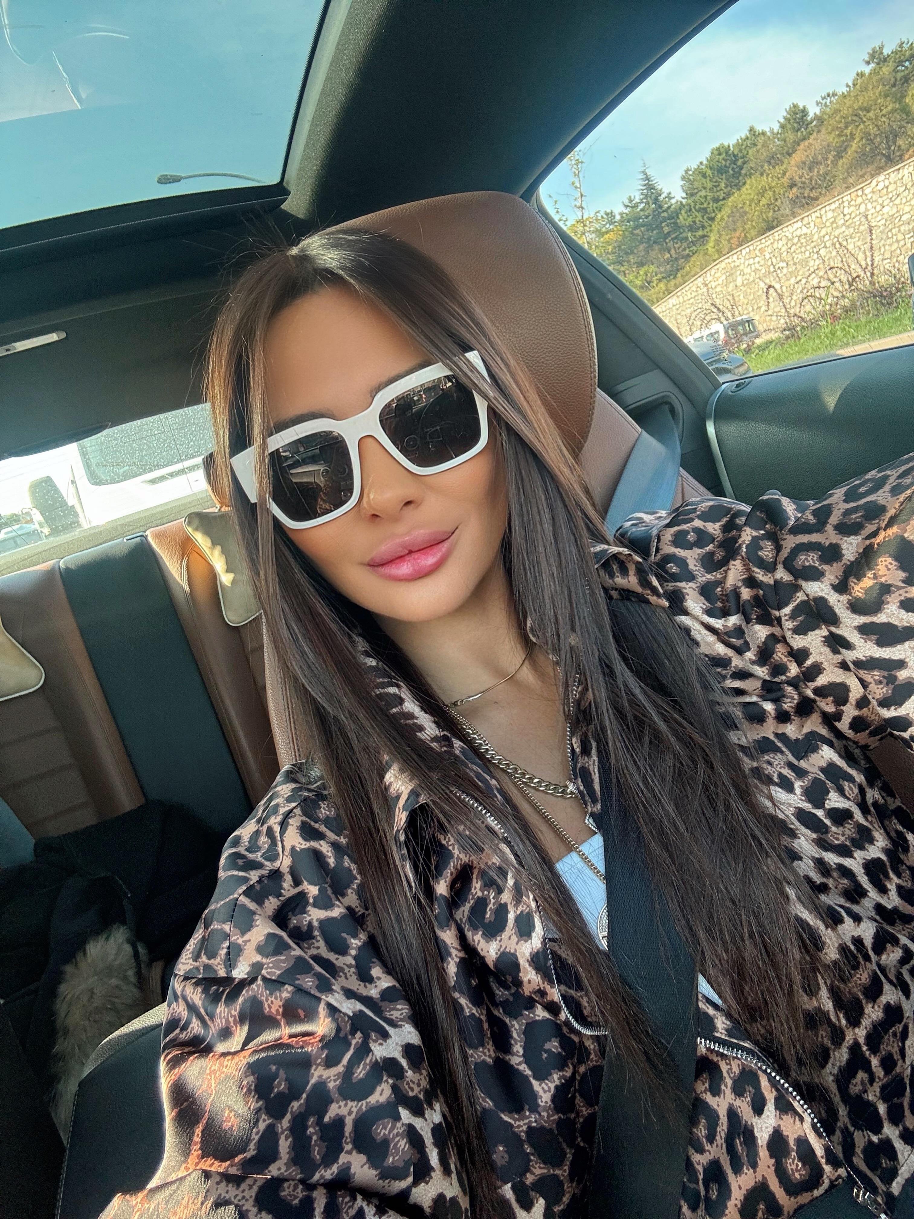 Leopar Desen Saten Bomber Ceket
