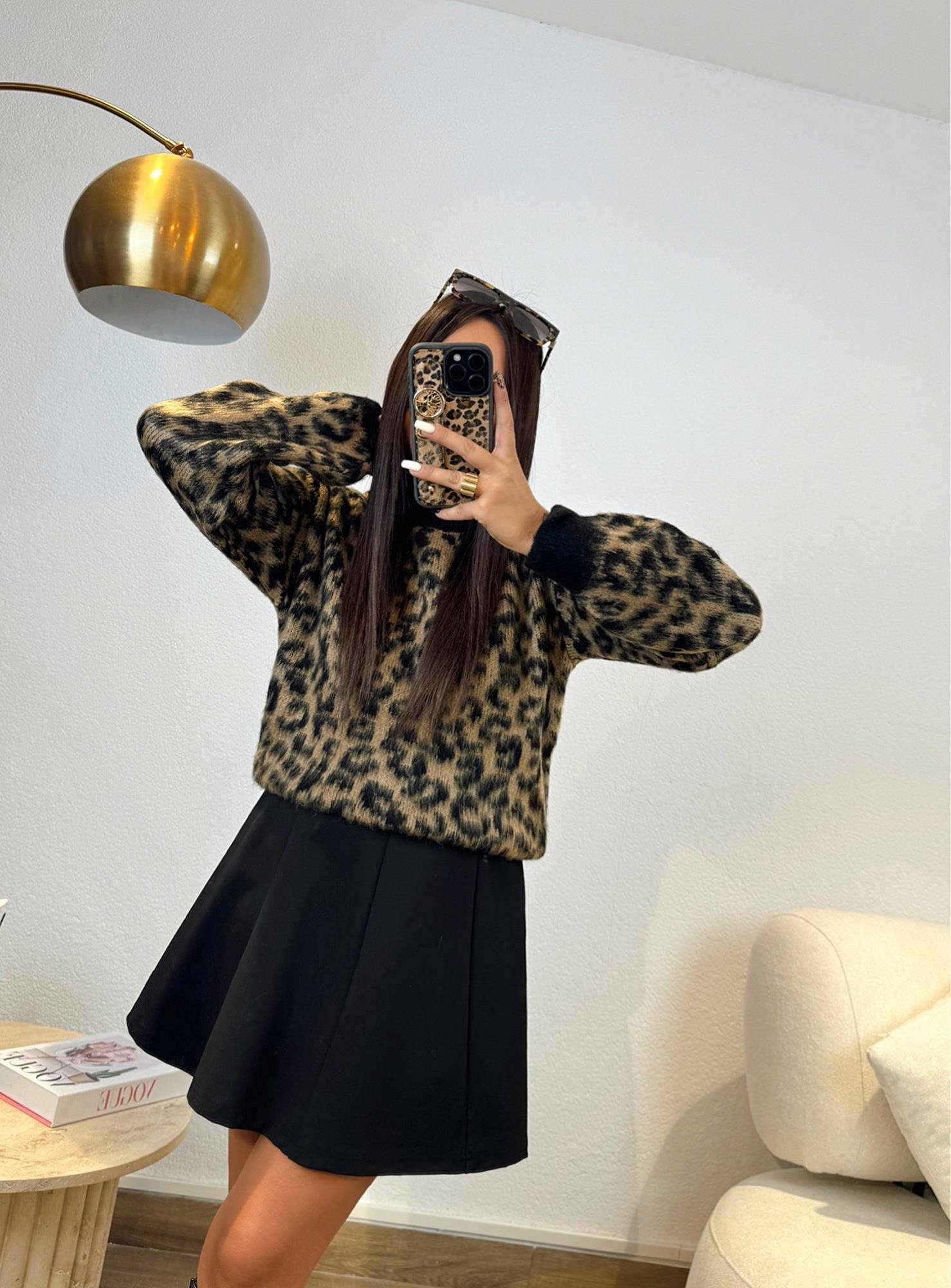 Leopar Desen Yumoş Kazak