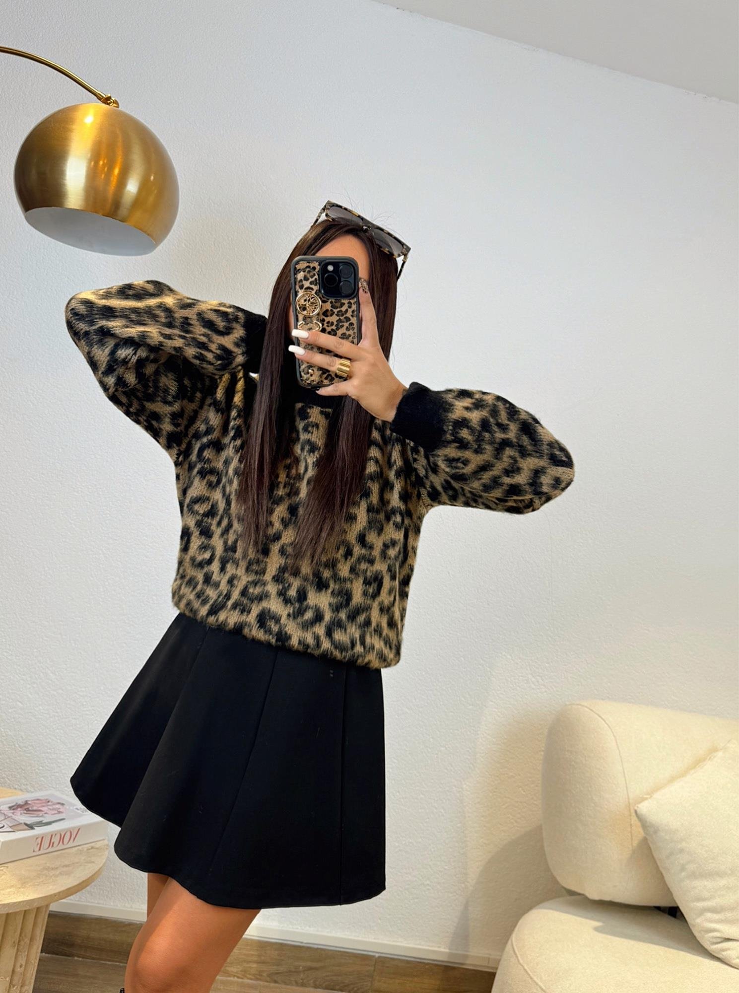 Leopar Desen Yumoş Kazak