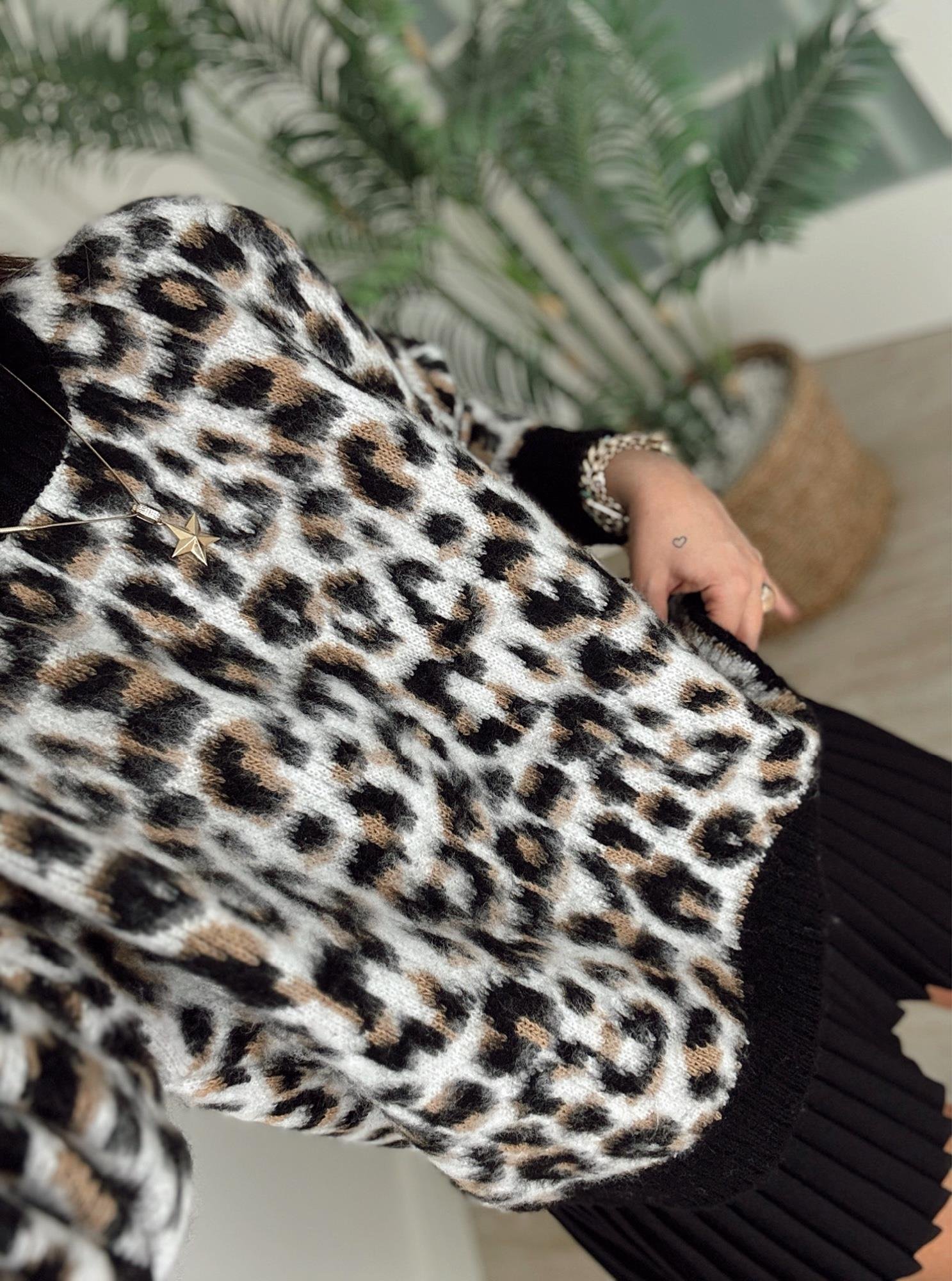 Leopar Desen Yumoş Kazak