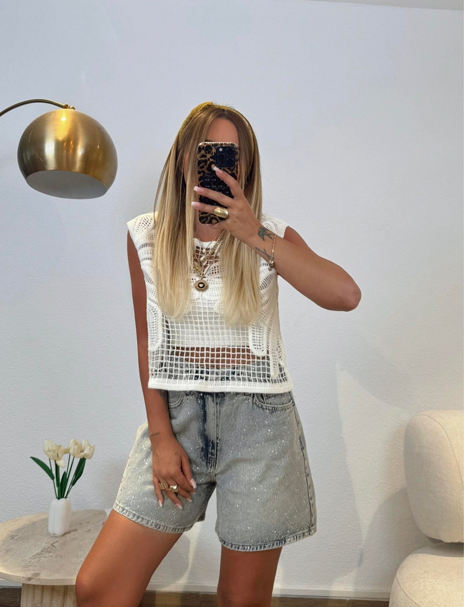 Marka Model Ajurlu Ekru Crop