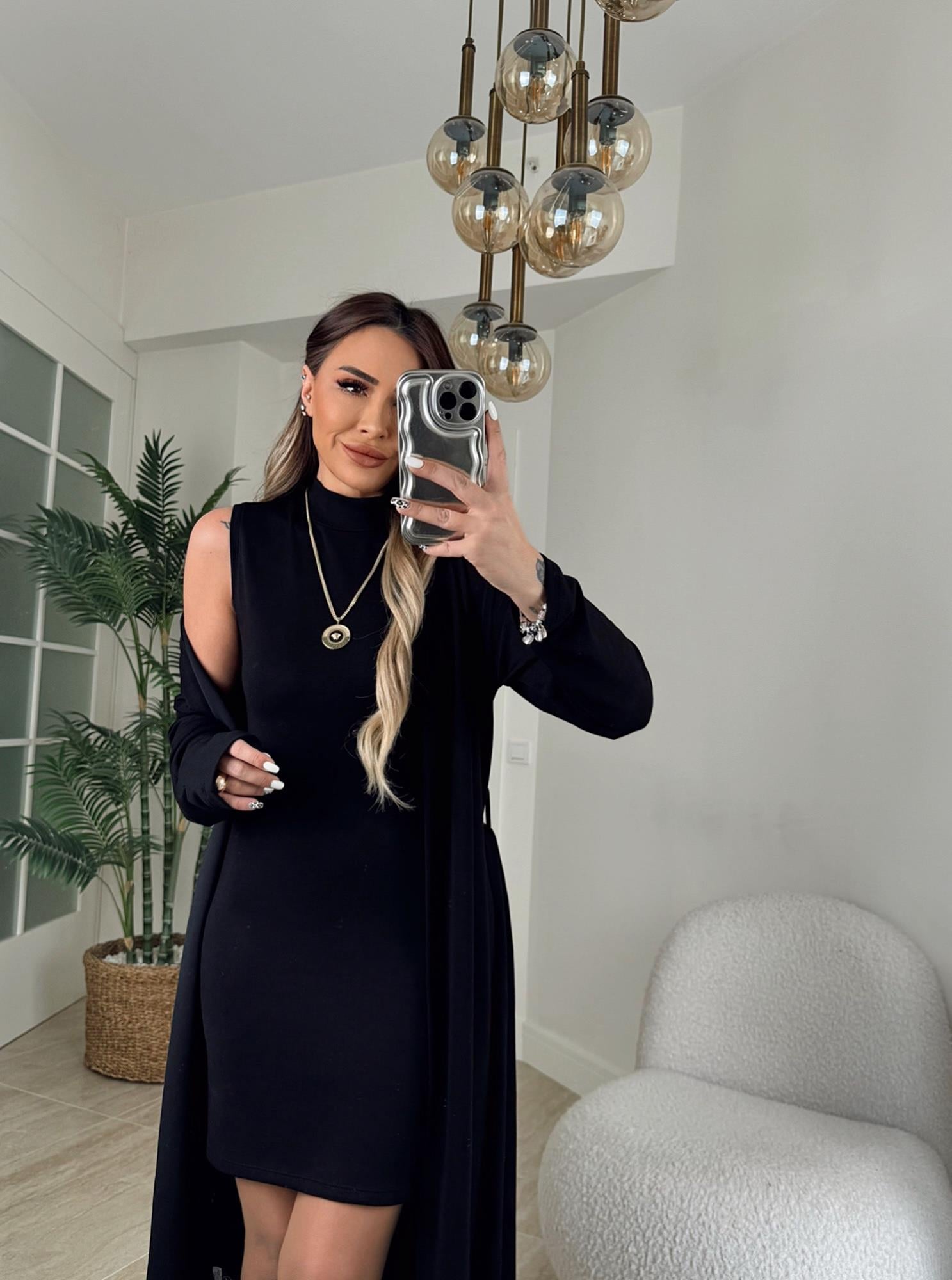 Mini Elbise & Maxi Hırka Takım